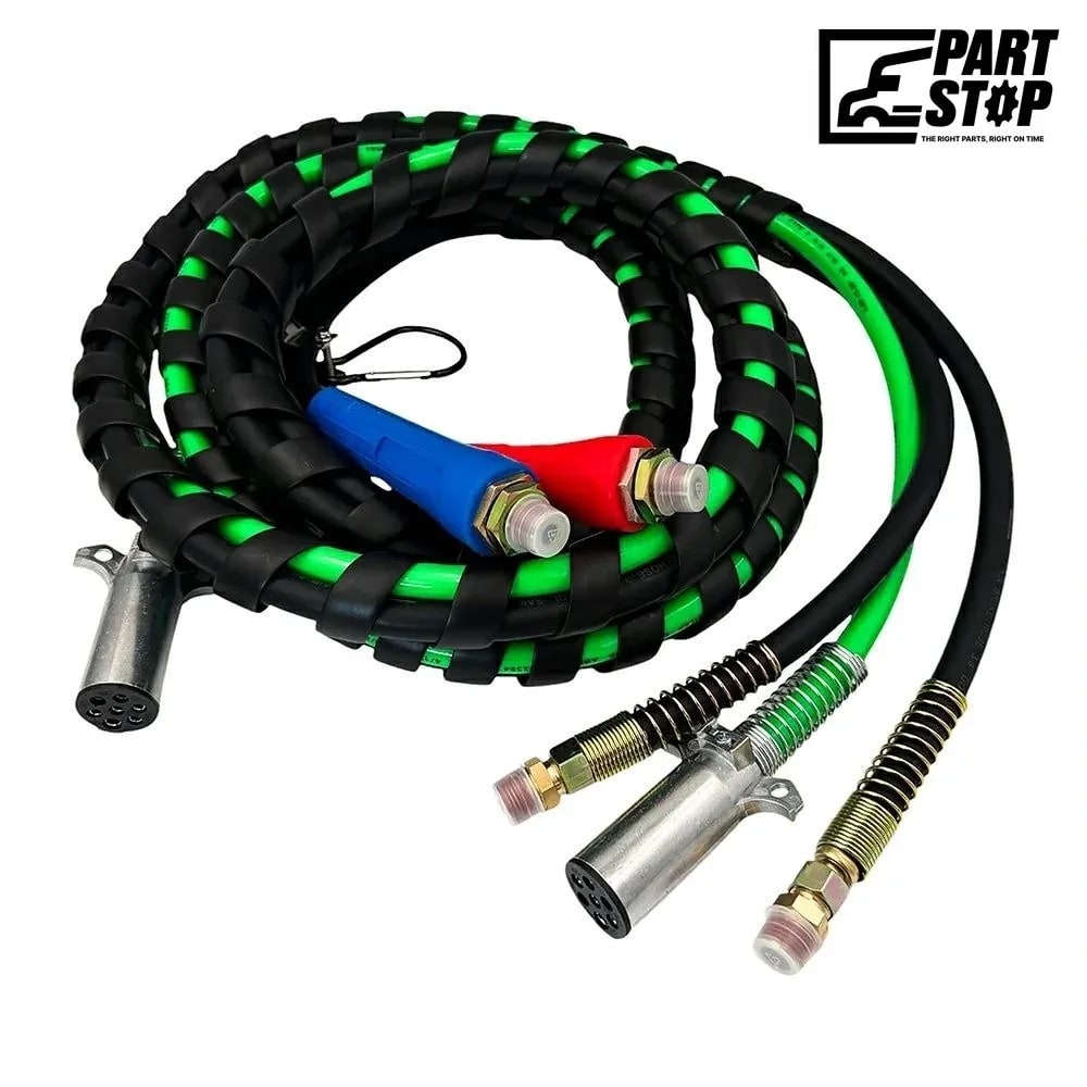 3‑in‑1 Rubber Air Hose & Electrical Cable Wrap – 15 ft Bundle (ABS Power Cord)