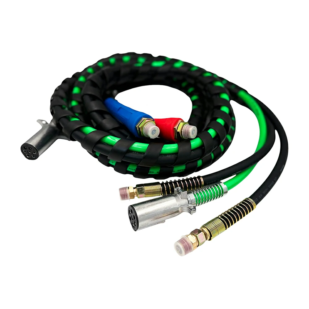 3‑in‑1 Rubber Air Hose & Electrical Cable Wrap – 15 ft Bundle (ABS Power Cord) — photo 2