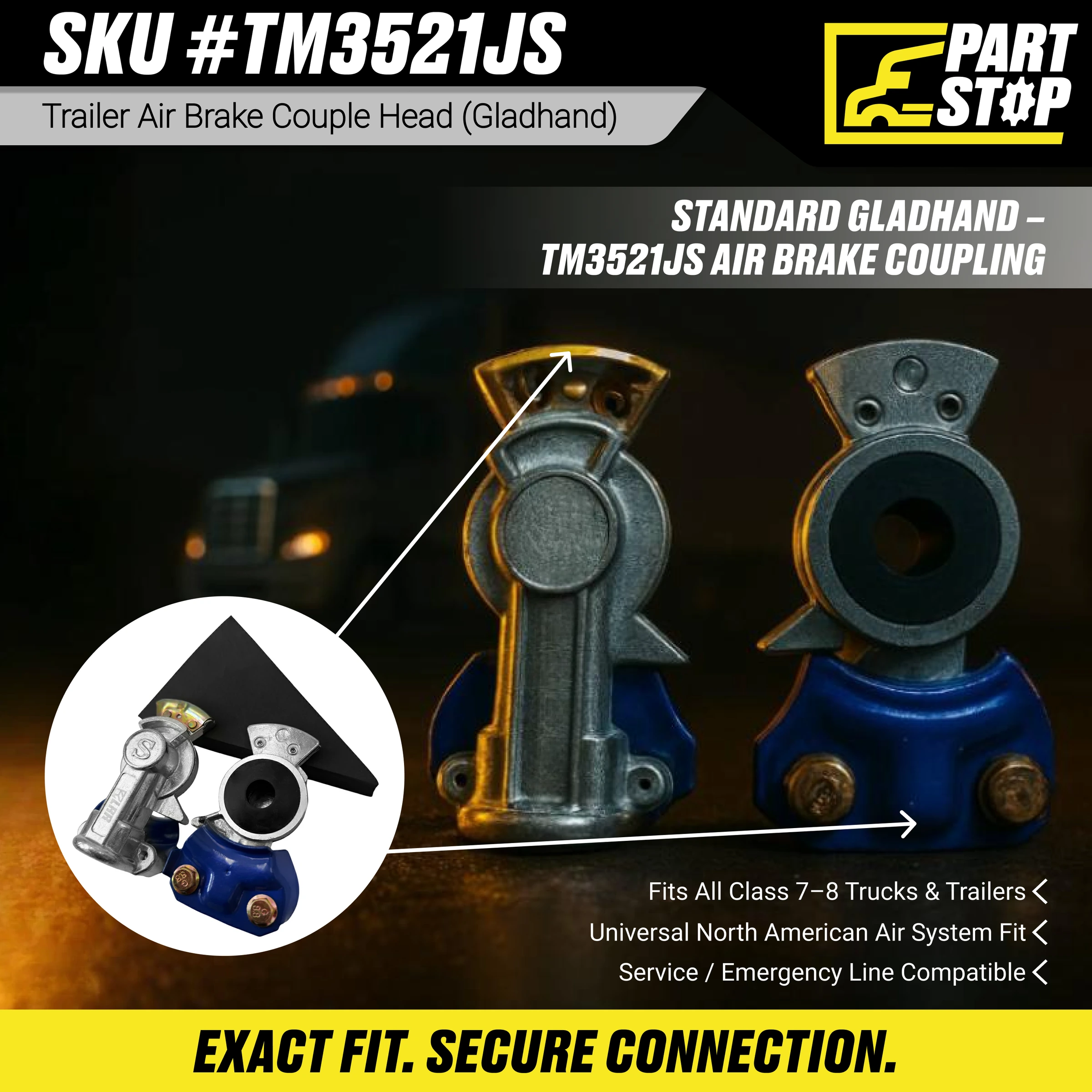 Standard 1/2” Service Gladhand Coupler Blue Color , 1791001 , 1200614, R11452 — infographic