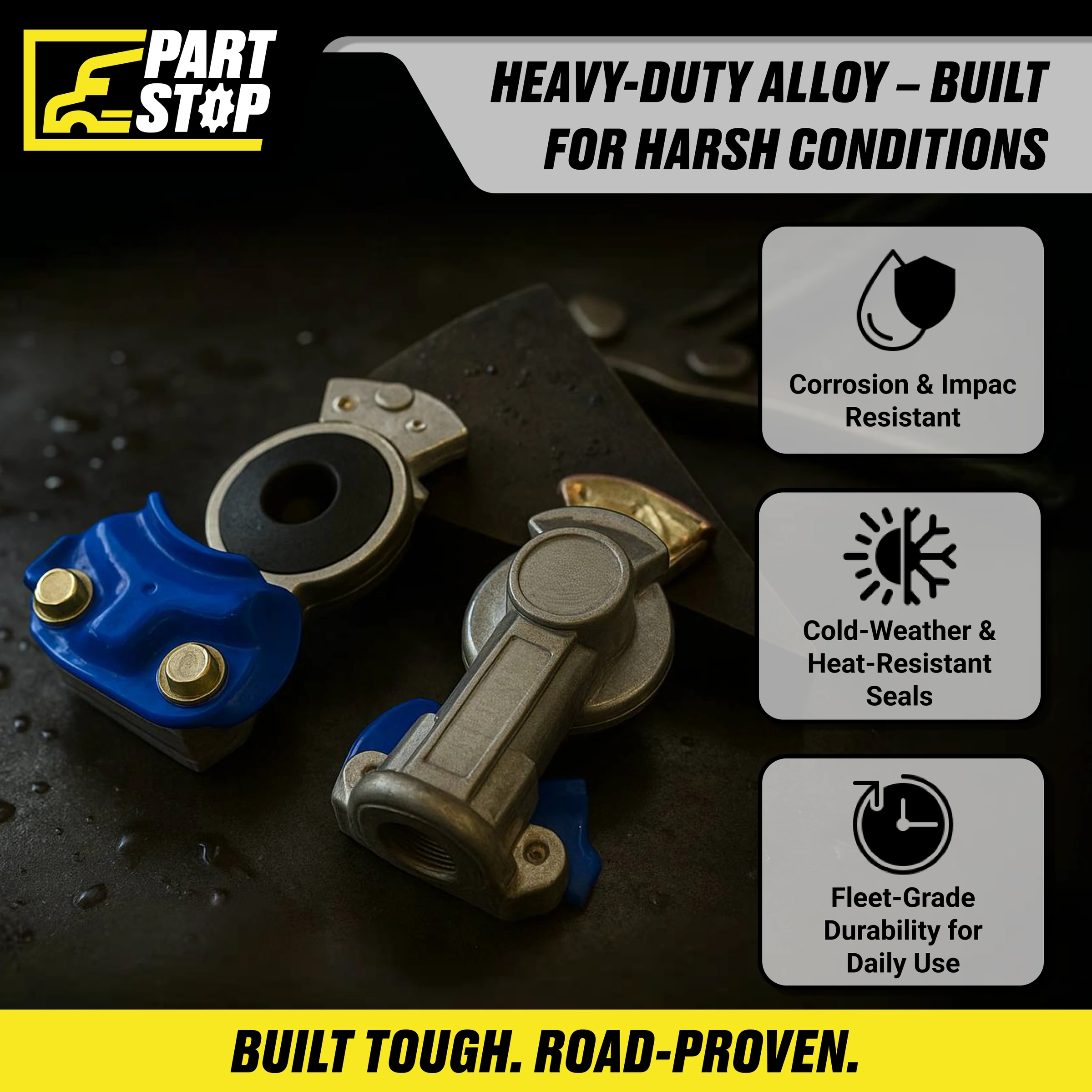 Standard 1/2” Service Gladhand Coupler Blue Color , 1791001 , 1200614, R11452 — infographic