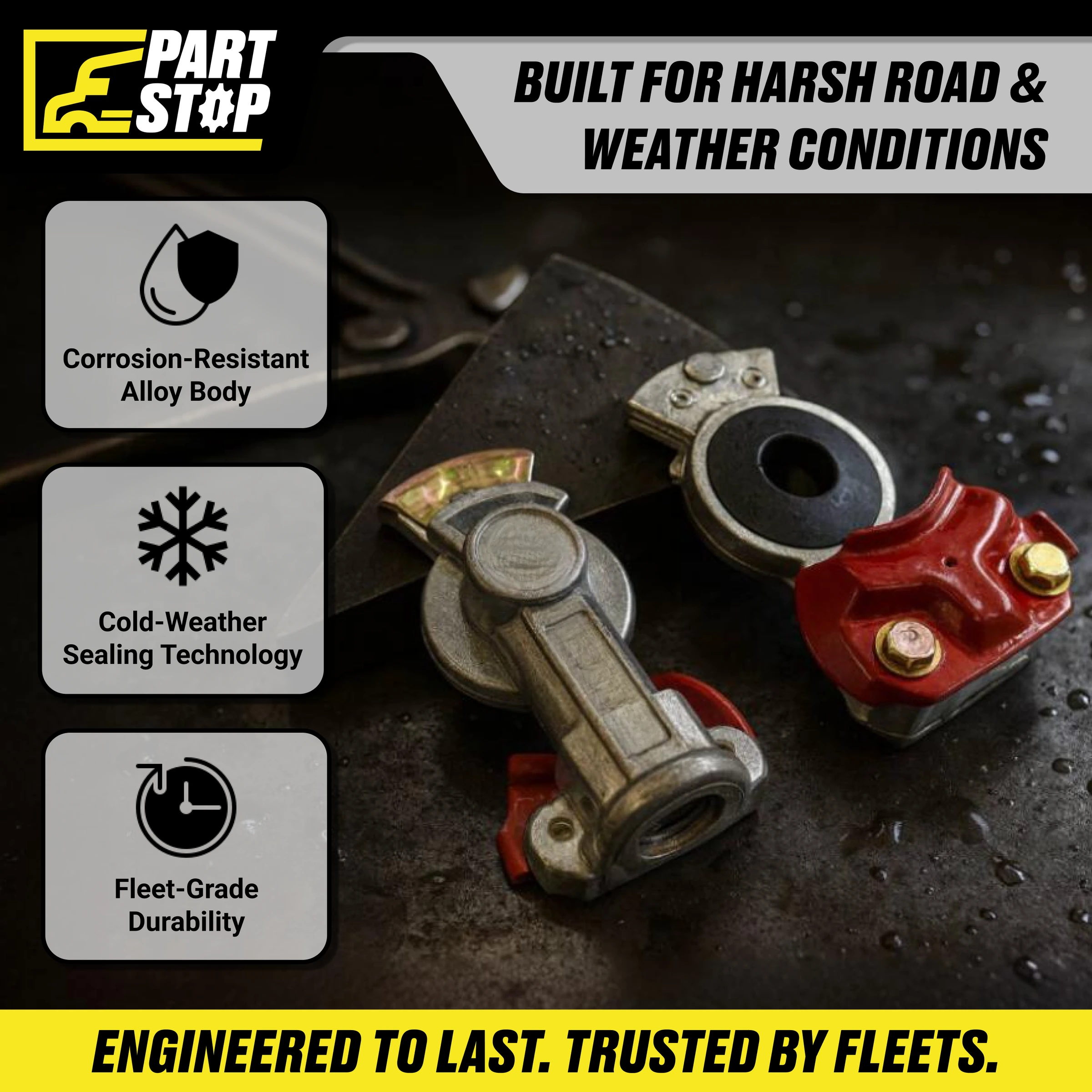 Emergency Gladhand Coupler Air Brake  Red Color , 701099,  1791002, GH11451 — infographic