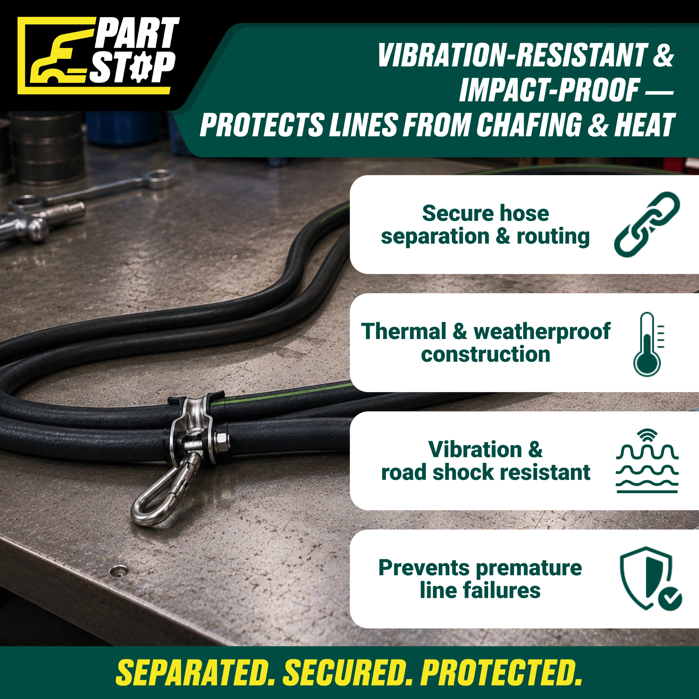 TR0292S11 Hose Separator Clamp Heavy Duty Trucks 34022 34021BULK 17-155 — infographic 2
