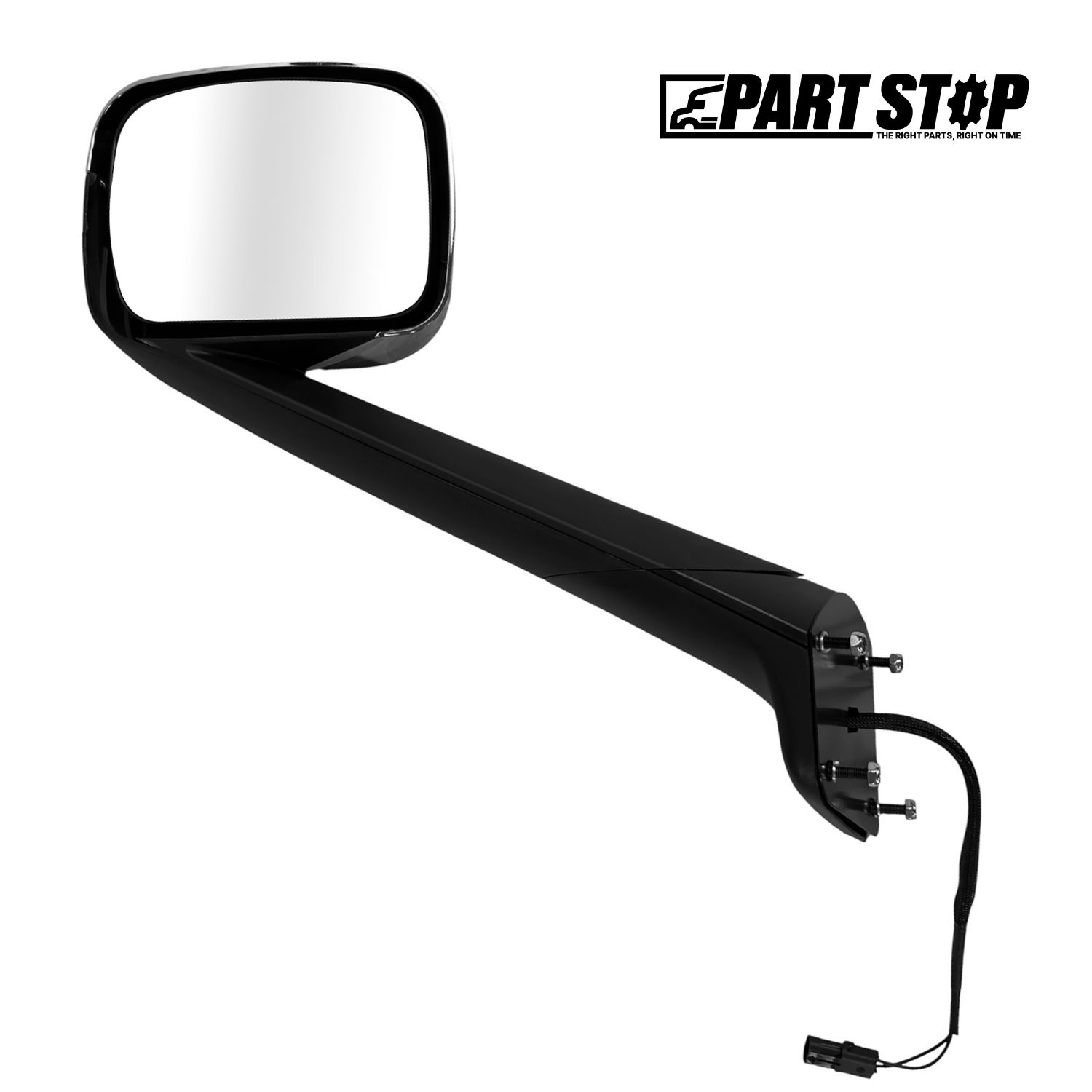 Chrome LH Hood Mirror for Freightliner Cascadia With Heating A2275354000 — photo 2