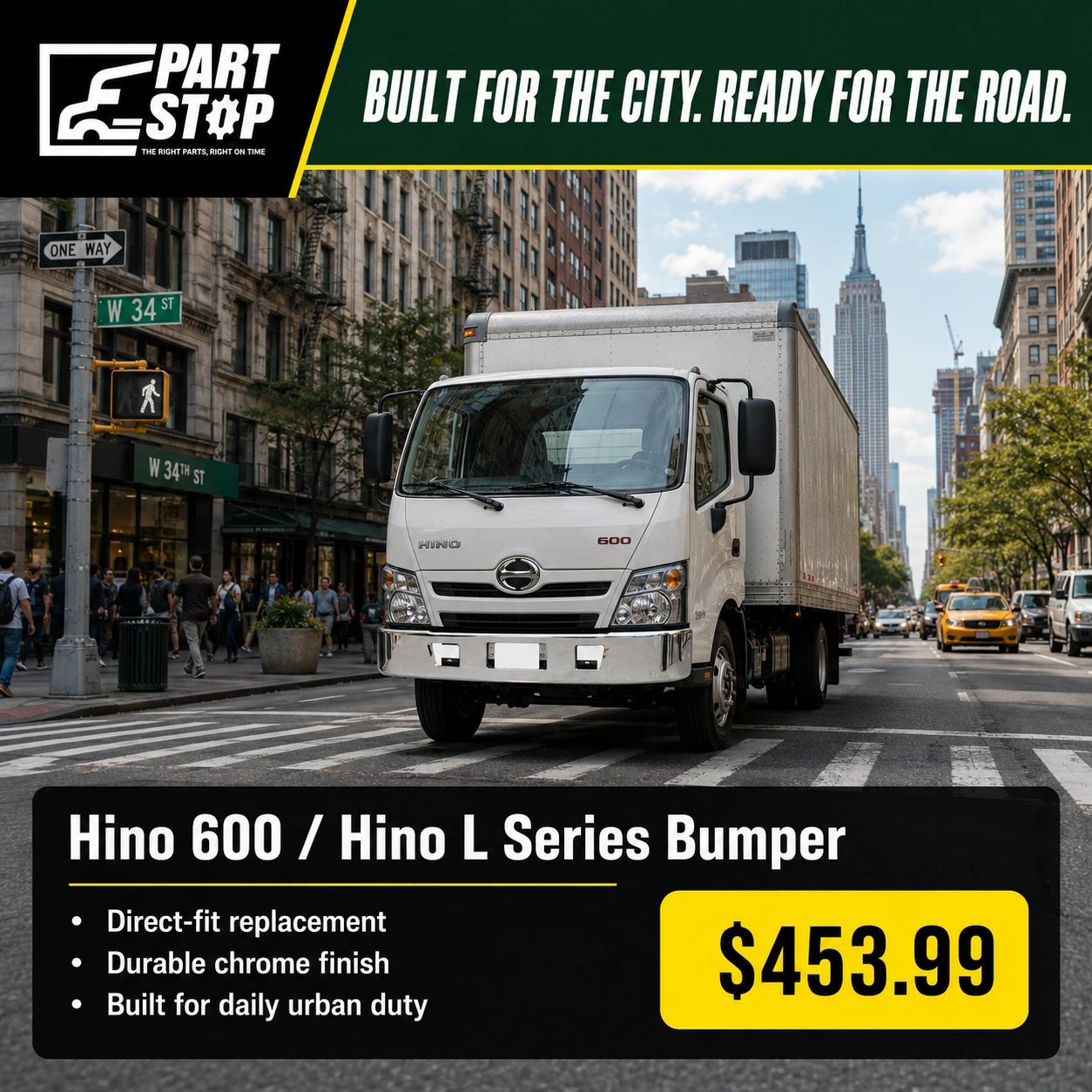 Heavy Duty Bumper Cover Reinforcement for Hino 238 268 258 338 52101E0A91 — infographic