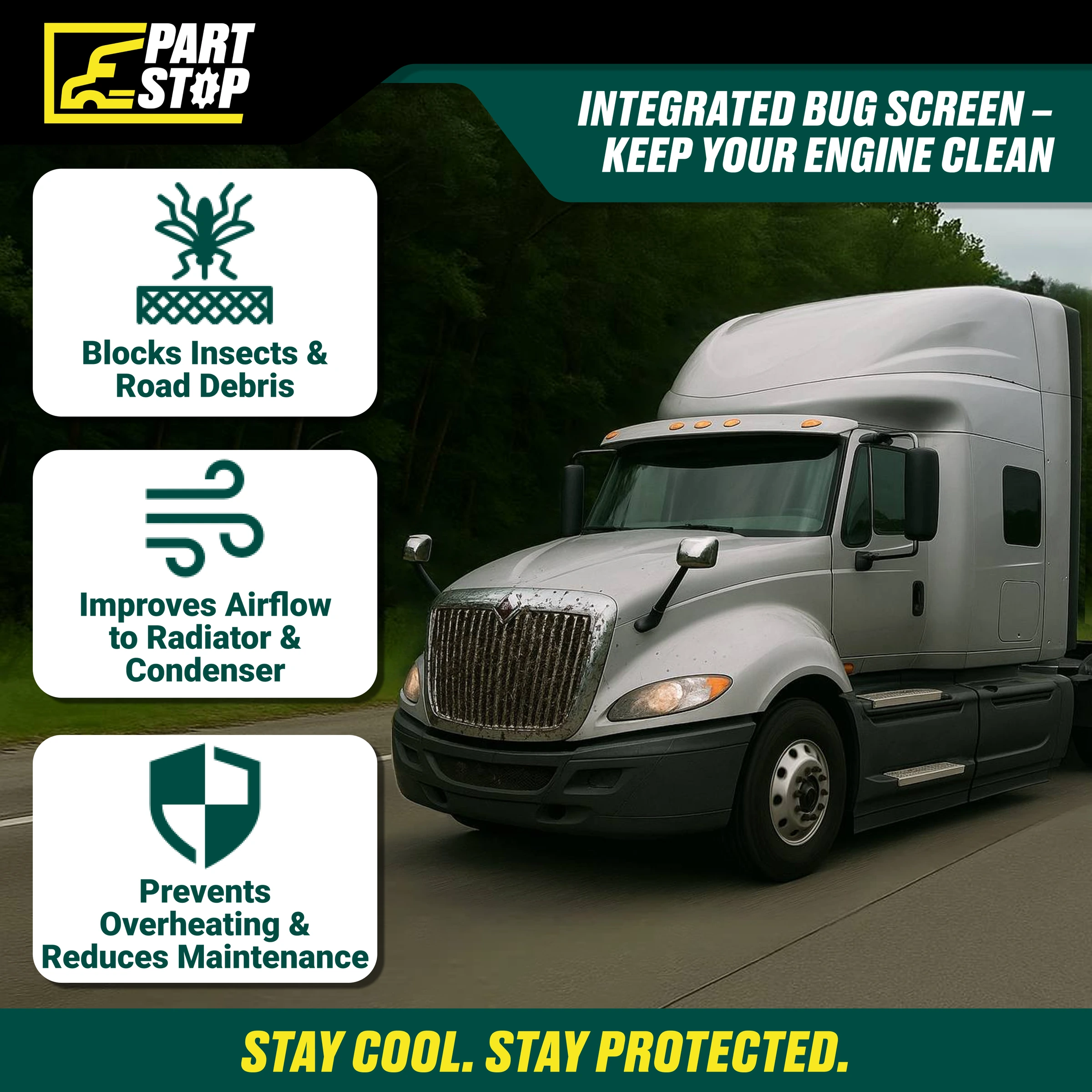 4039860C93 Chrome Front Grille Fits International LT625 2018+ — infographic