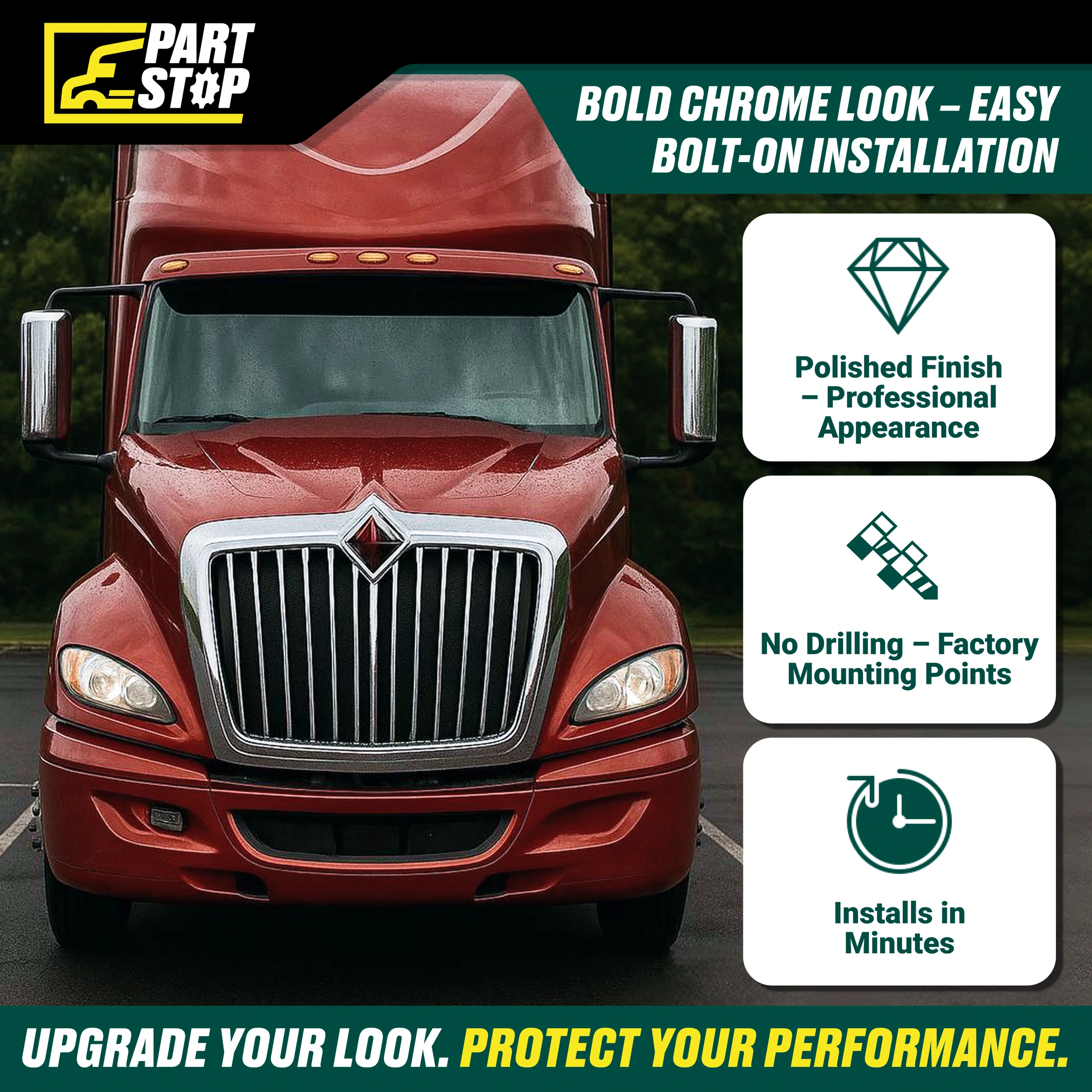 4039860C92 Front Grille Bug Screen Fits International LT 2017-2025 — infographic 4