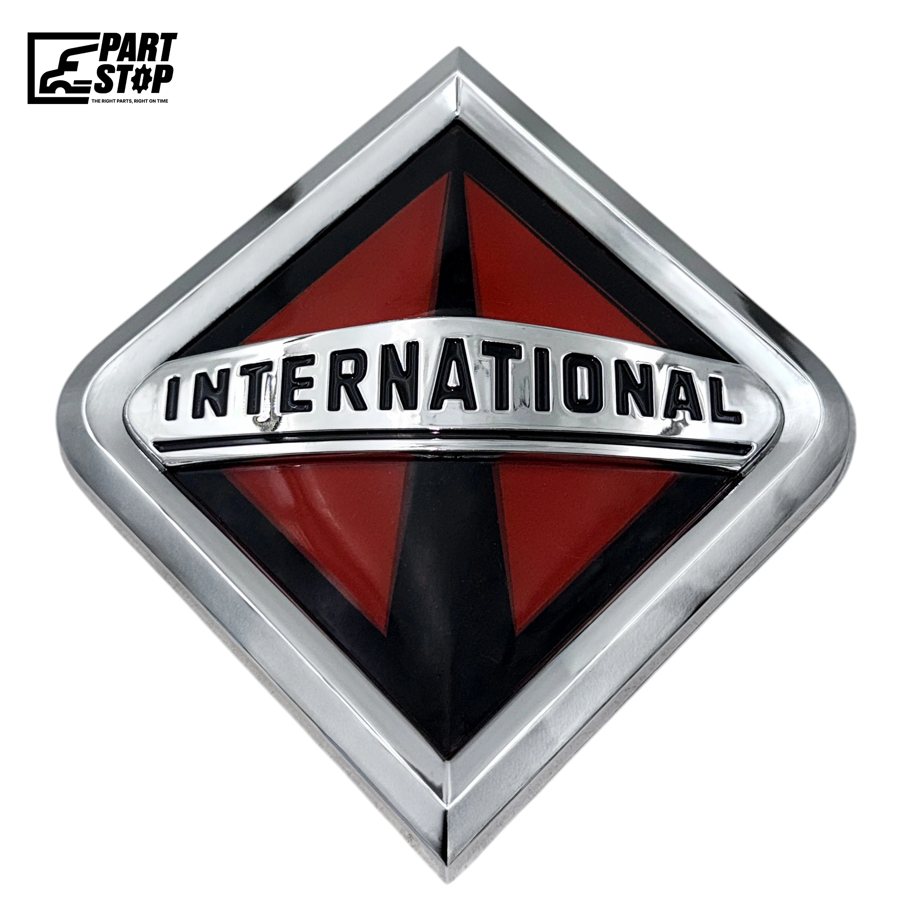 International Diamond Emblem Grill Logo Chrome Red LT MV HV