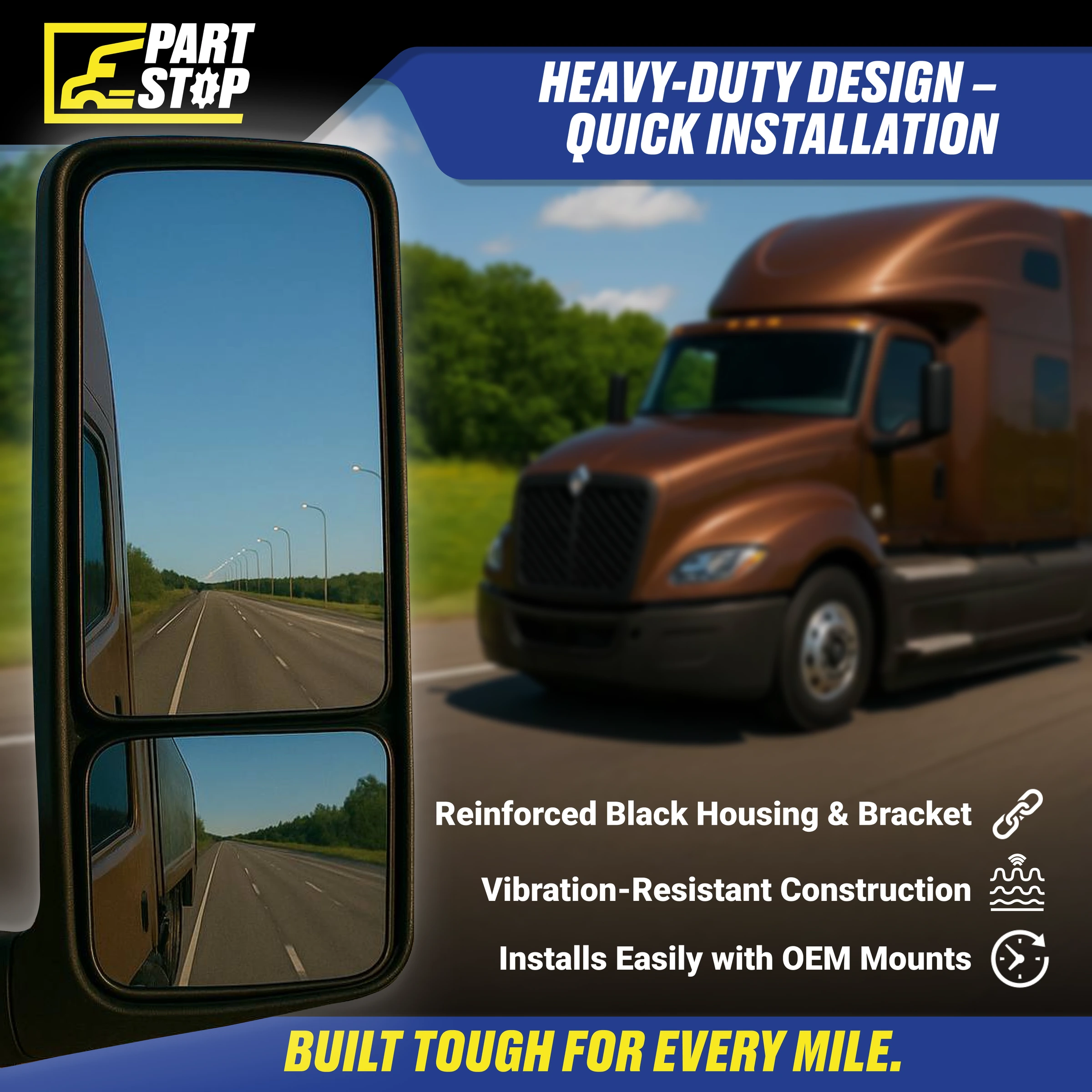 4188582C91 Driver Side Heated Power Mirror Fits International LT 2017-2025 — infographic
