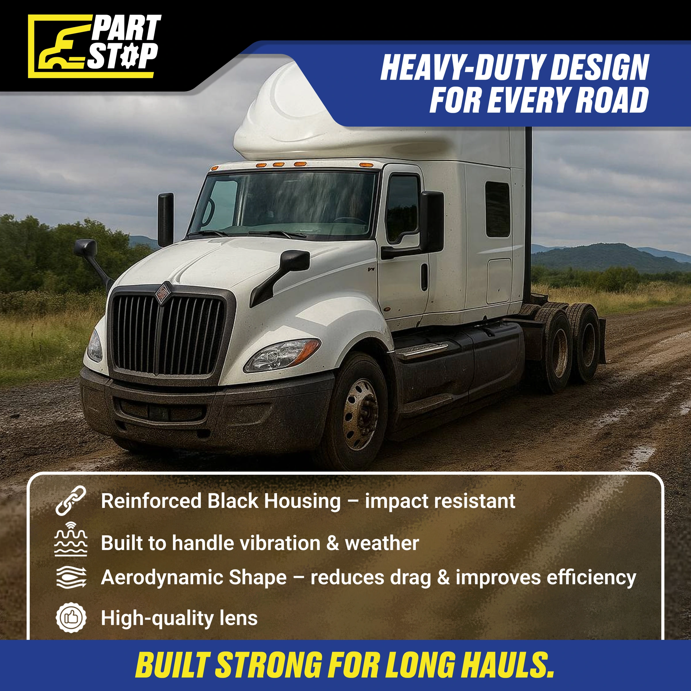 3787839C92 RH Hood Mirror Passanger Side Fits International LT — infographic