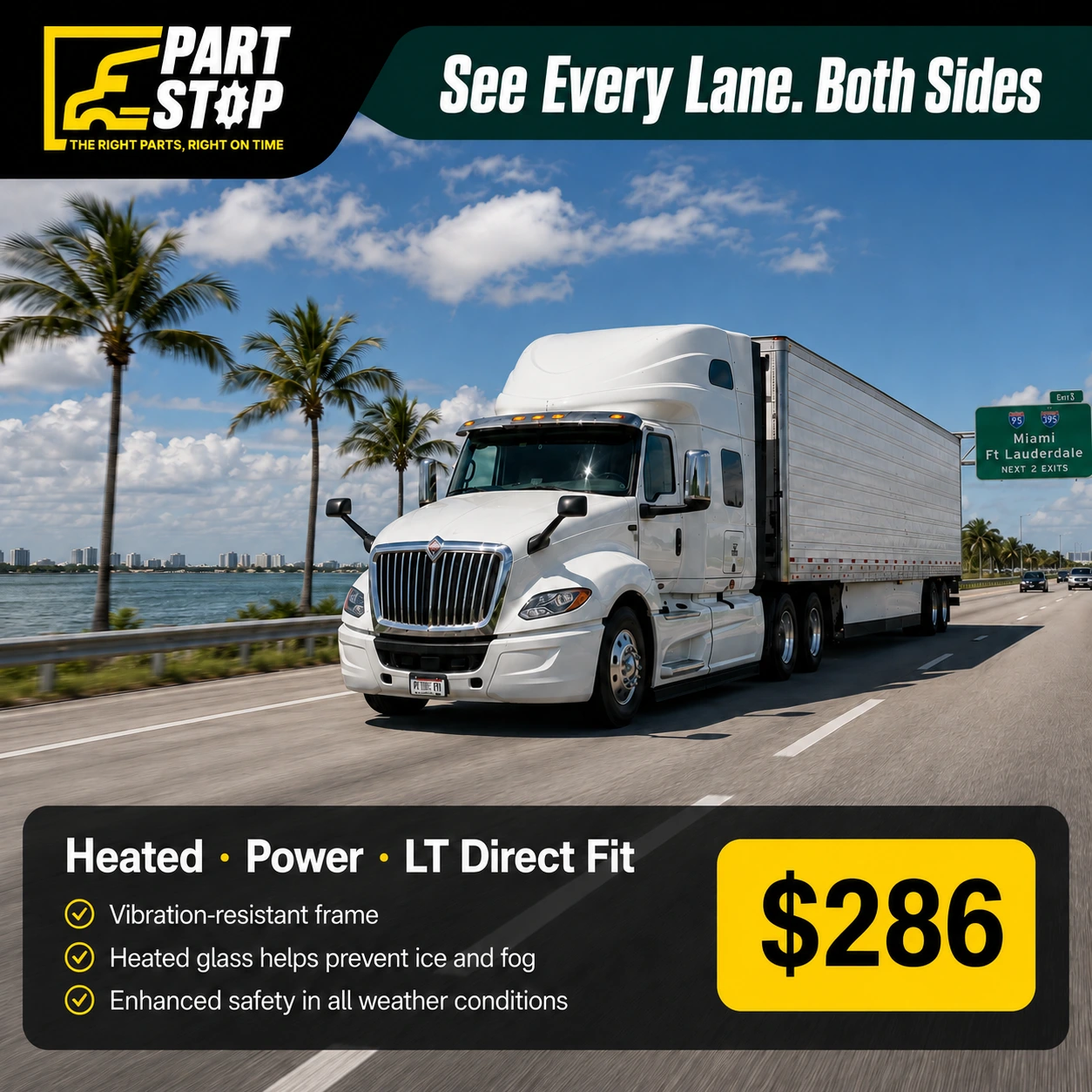 3787839C92 RH Hood Mirror Passanger Side Fits International LT — infographic 4