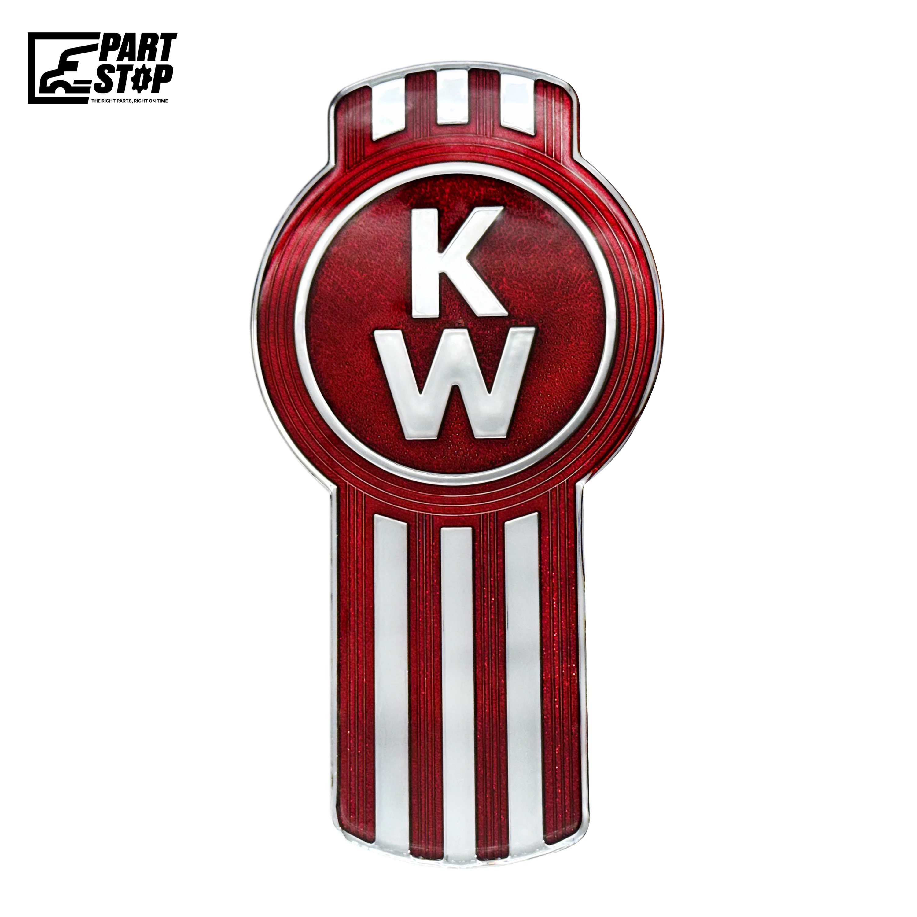 Kenworth T680 Hood Emblem Chrome Red Logo Badge K137-541 , KWN-017-3