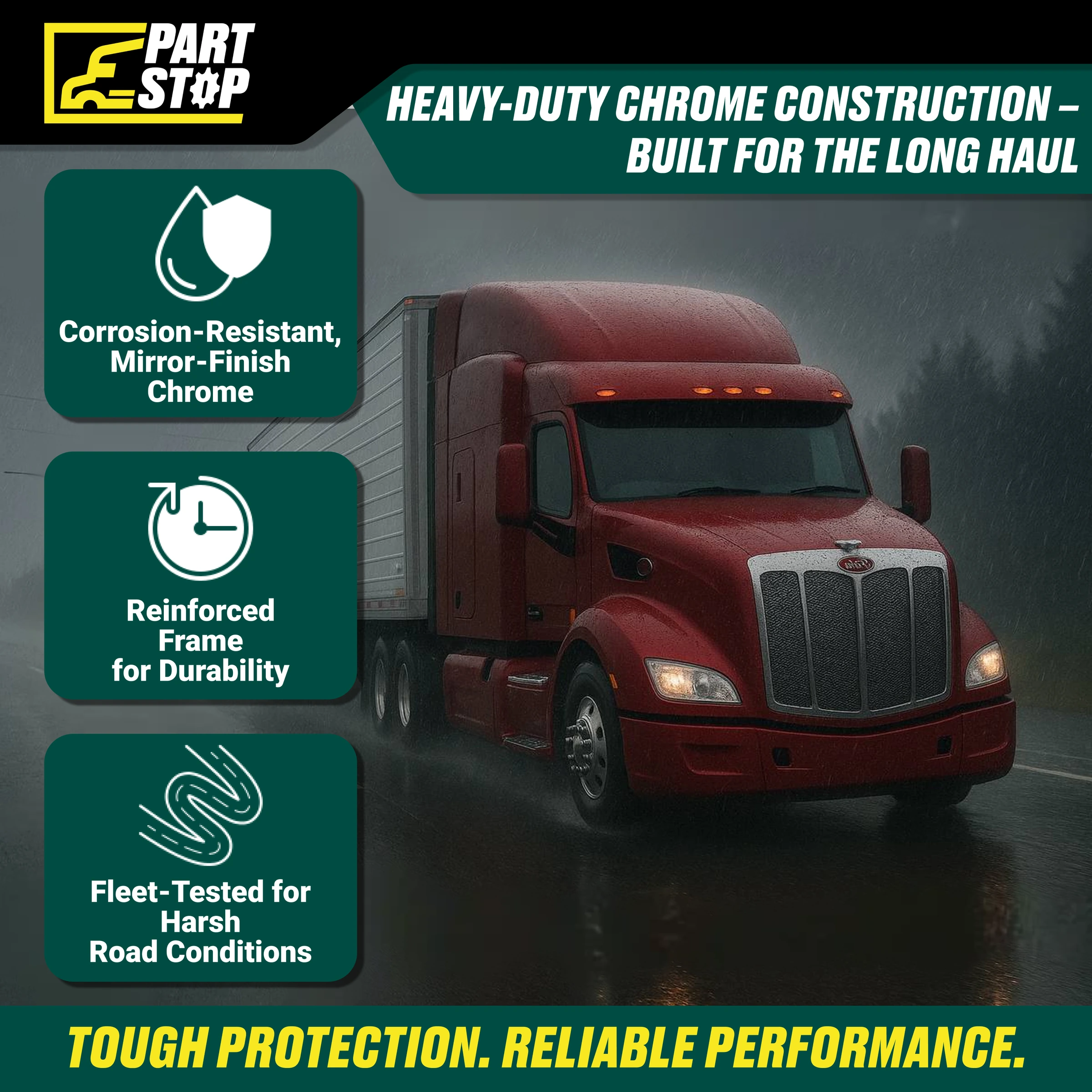 Fits Peterbilt 579 Chrome Front Grille Bug Screen 2012-2024 L296157100 — infographic