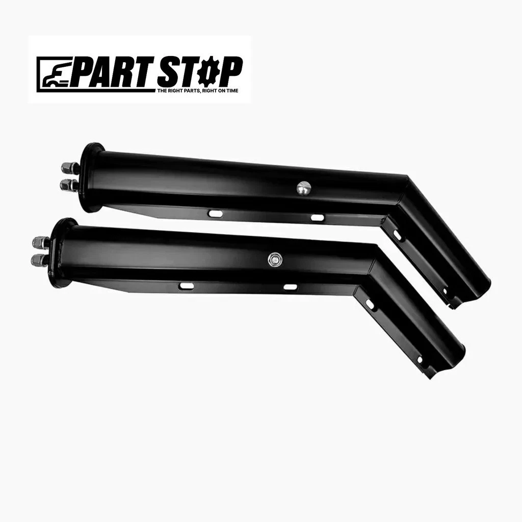 30" 45 Degree Angled Mud Flap Hanger Pair Black Steel 1-1/8" Bolt Spacing