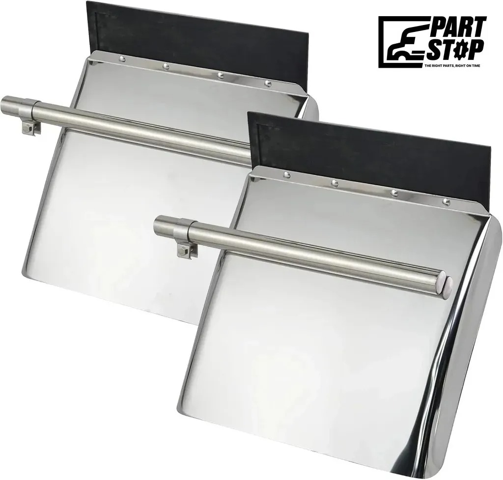 24"x 24" Stainless Steel Quarter Fender Set for Semi Truck Universal