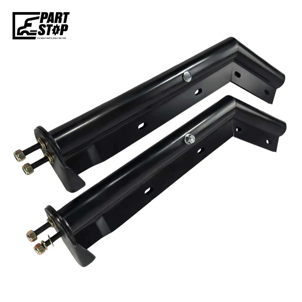 30" 45 Degree Angled Mud Flap Hanger Pair Black Steel 1-1/8" Bolt Spacing — photo 2