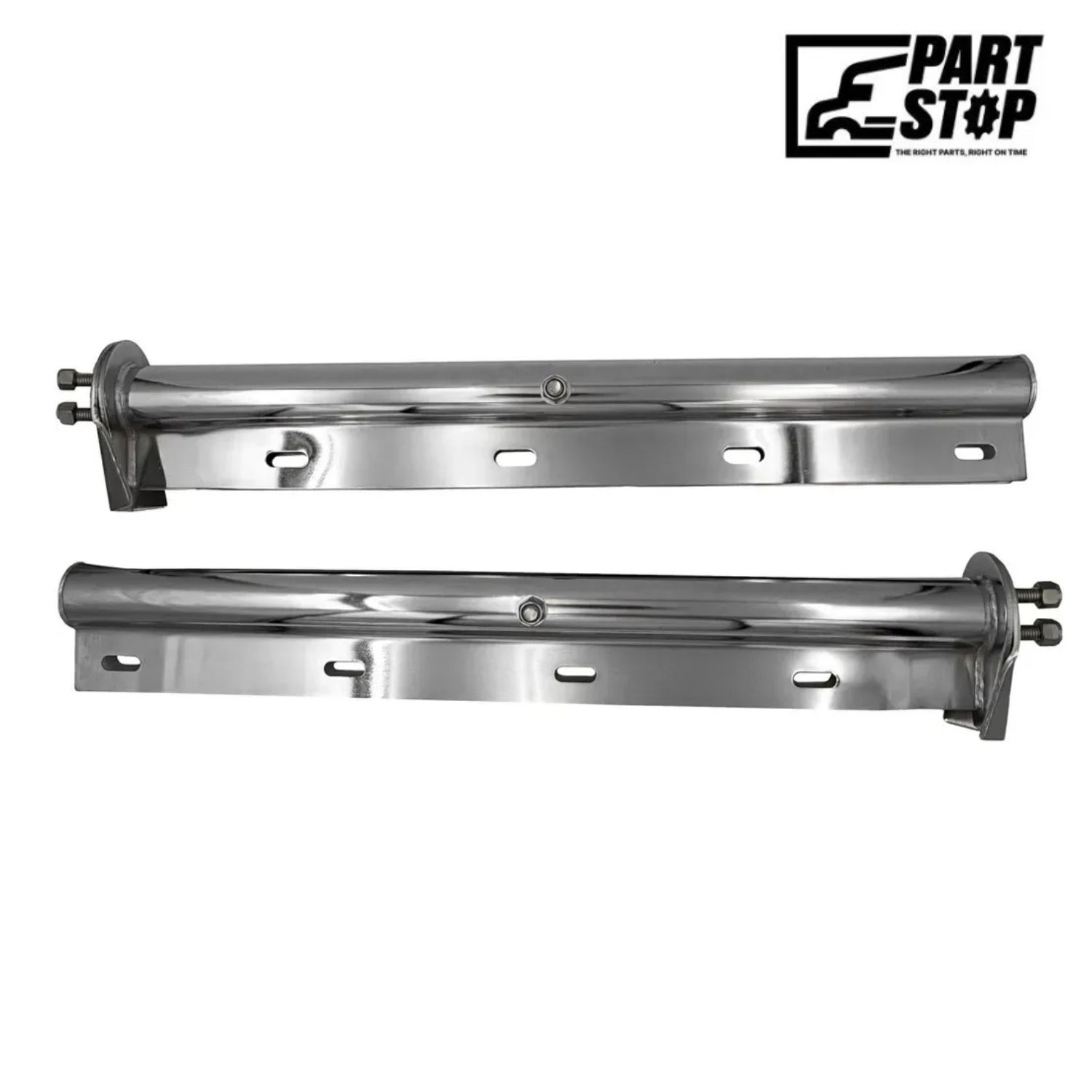 30" 430 Stainless Steel Mud Flap Hanger Pair 1-1/8" Bolt Spacing Semi