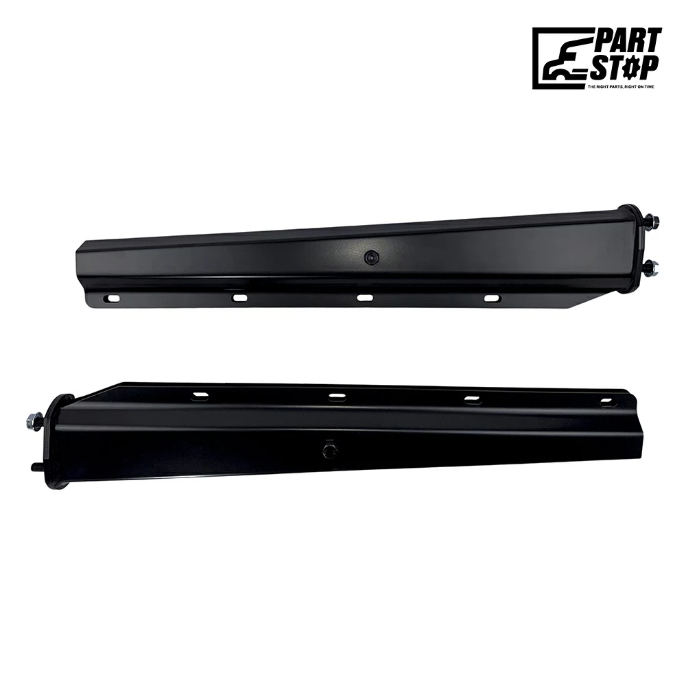 30" Straight Spring Loaded Mud Flap Hanger Pair Black Steel 2-1/2" Bolt Spacing