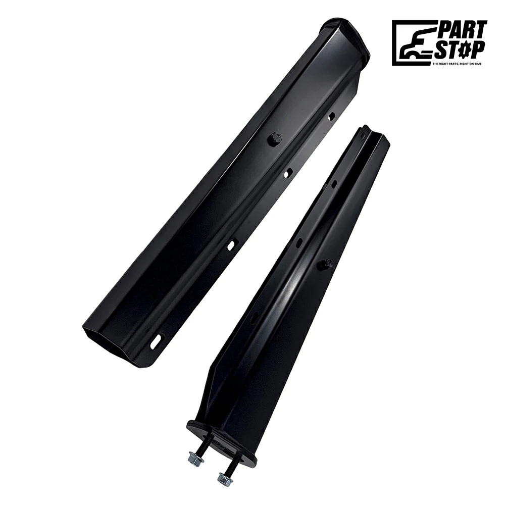 30" Straight Spring Loaded Mud Flap Hanger Pair Black Steel 2-1/2" Bolt Spacing — photo 2
