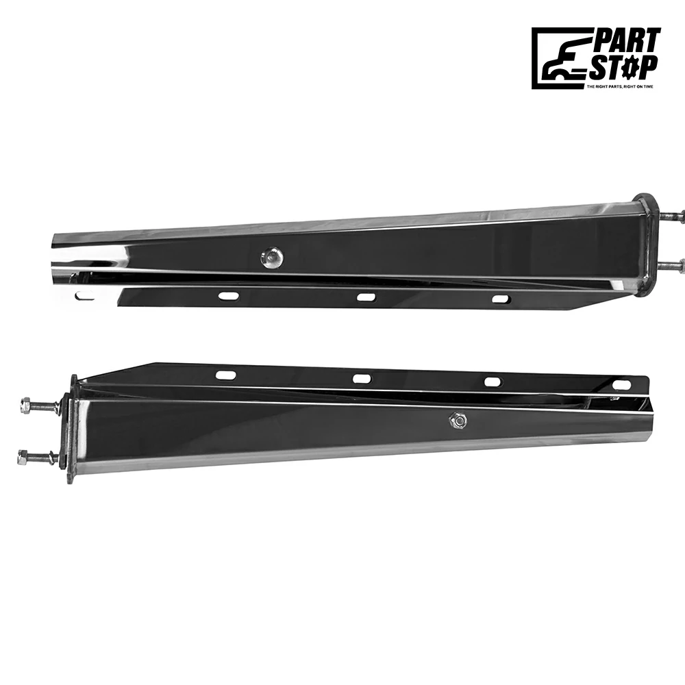 30" Straight Stainless Spring Loaded Mud Flap Hanger Pair 2-1/2" Bolt Spacing