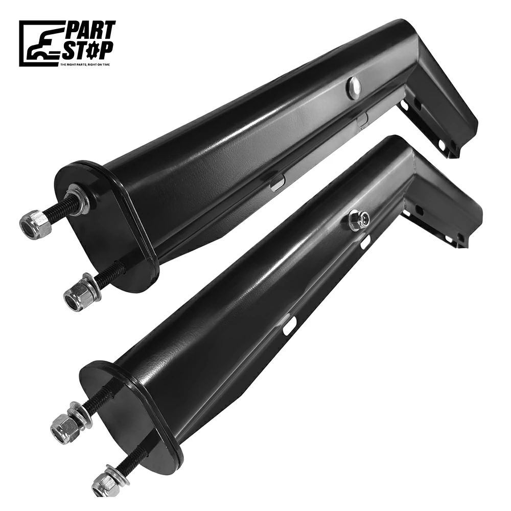 27" 45 Degree Angled Mud Flap Hanger Pair Black Steel 2-1/2" Bolt Spacing — photo 2