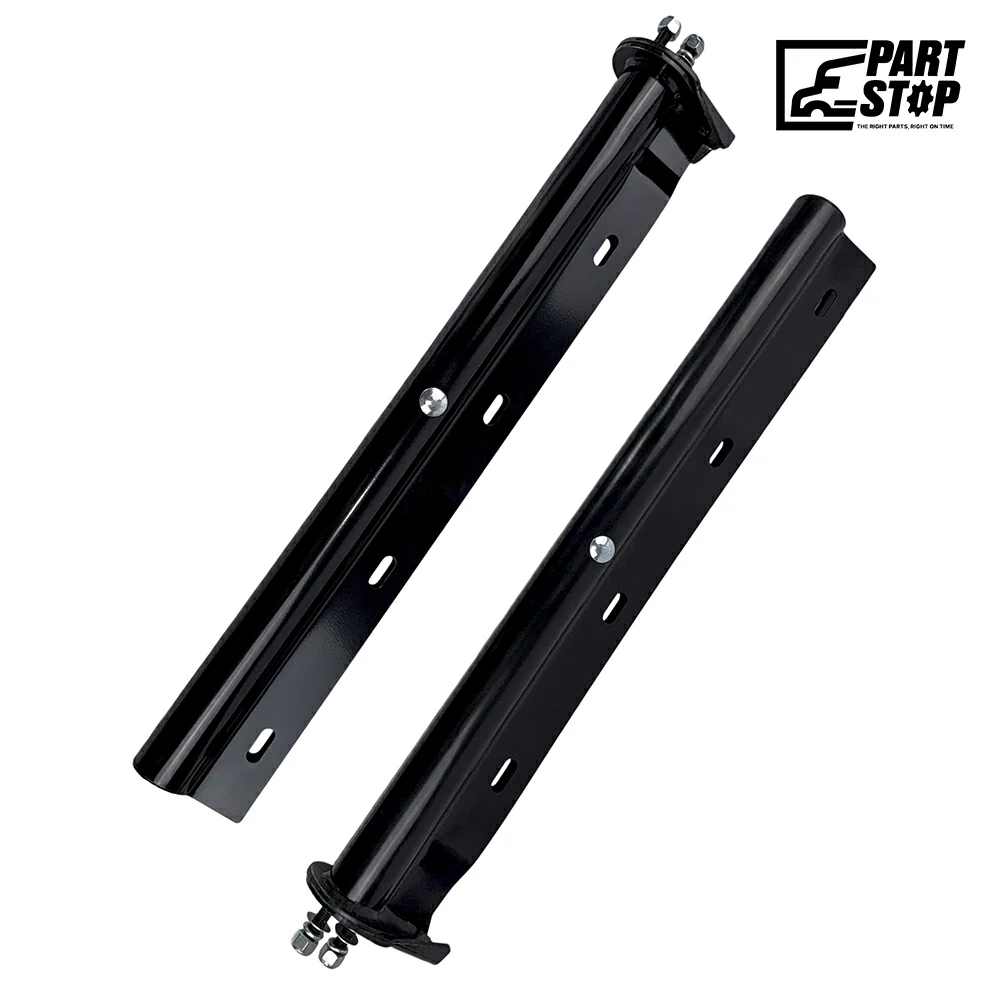 30" Straight Spring Loaded Mud Flap Hanger Pair Black Steel 1-1/8" Bolt Spacing — photo 2