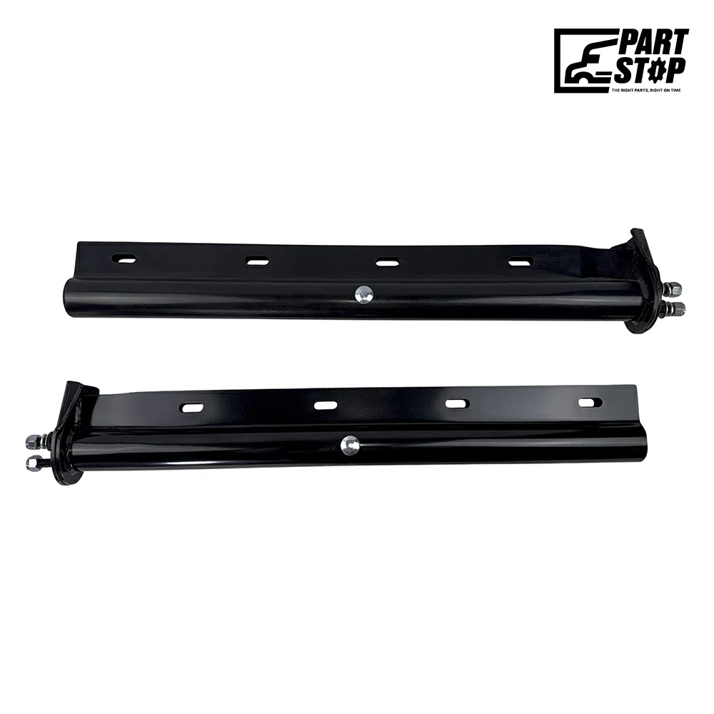 30" Straight Spring Loaded Mud Flap Hanger Pair Black Steel 1-1/8" Bolt Spacing