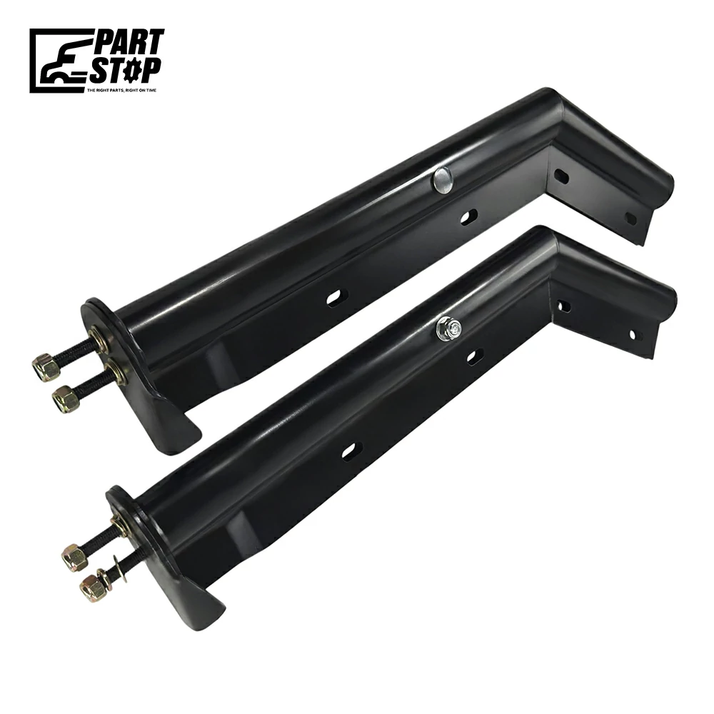 28" 45 Degree Angled Mud Flap Hanger Pair Black Steel 1-1/8" Bolt Spacing — photo 2