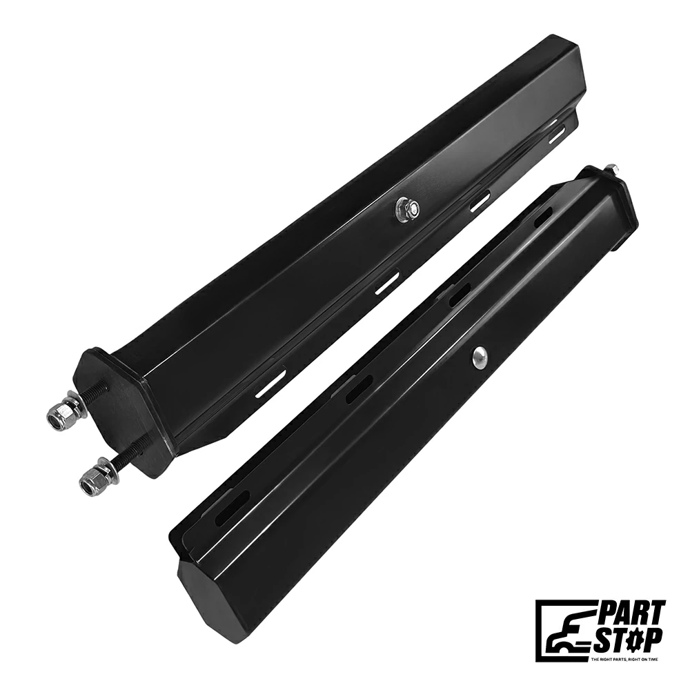 30" Straight Mud Flap Hanger Set Black Steel 2-1/2" Bolt Spacing — photo 2