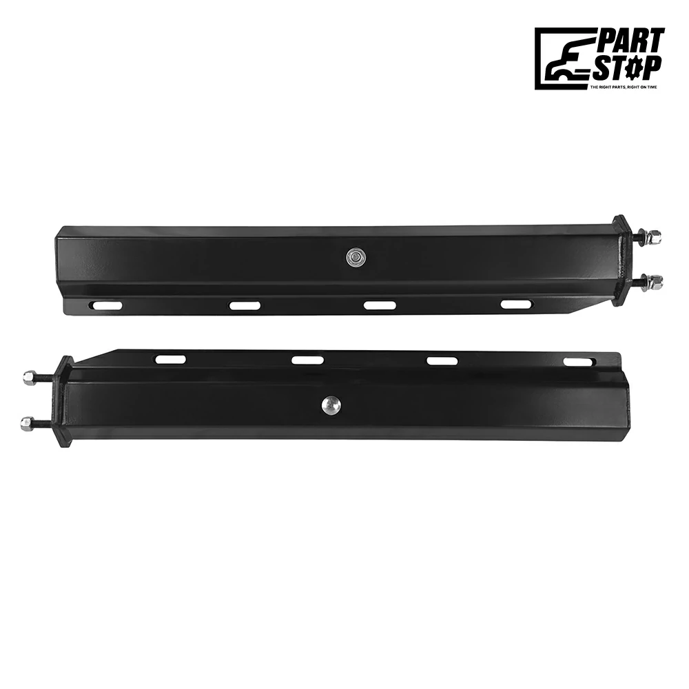 30" Straight Mud Flap Hanger Set Black Steel 2-1/2" Bolt Spacing