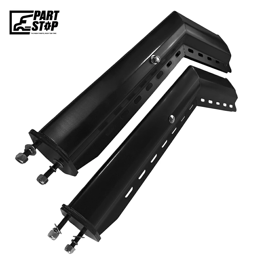 30" 45 Degree Angled Mud Flap Hanger Pair Black Steel 2-1/2" Bolt Spacing — photo 2
