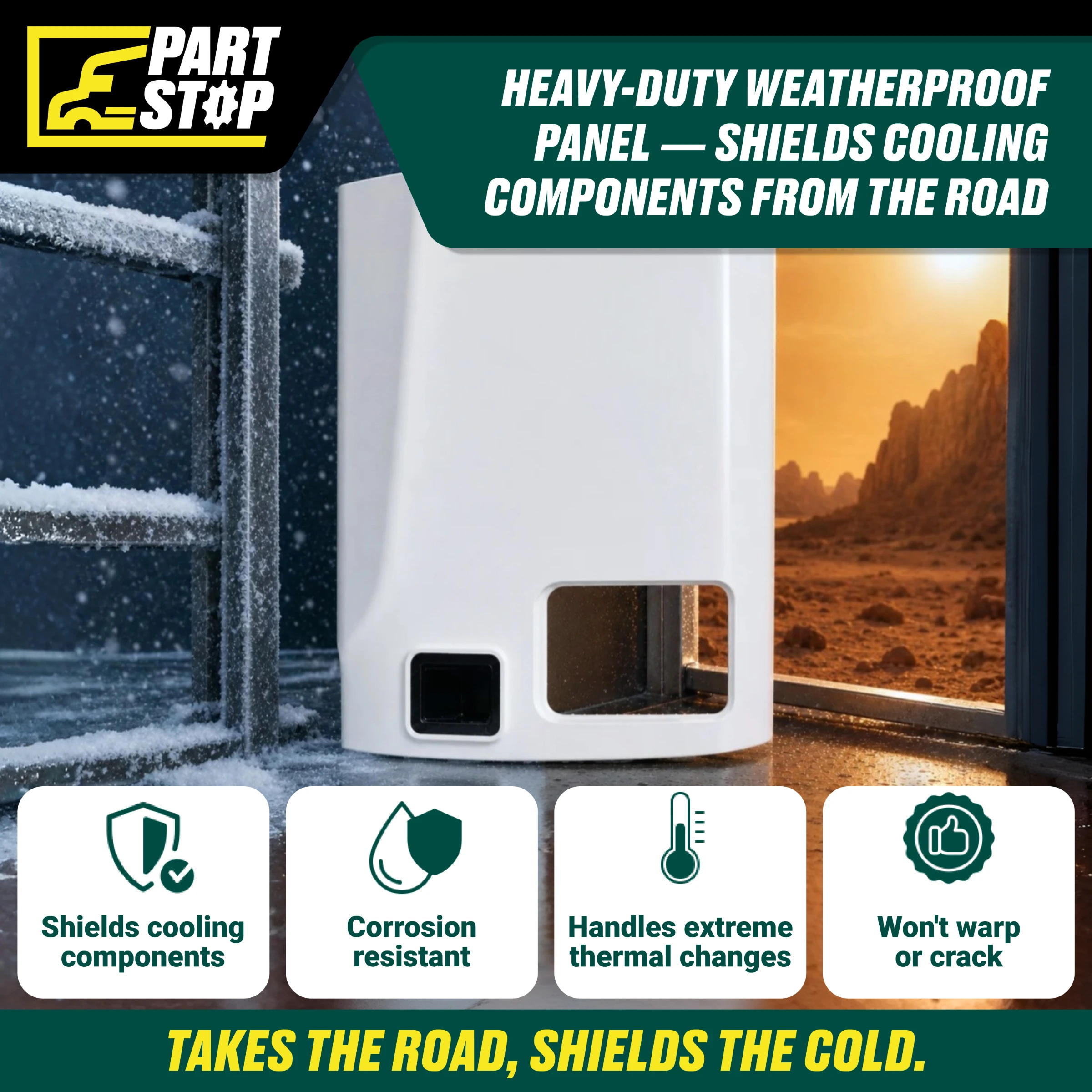 Reefer Roadside Outer Door Panel for Thermo King Precedent C-600 C-600M S-600 S-700 | Replaces 98-9642, 98-9122, 98-9637, 98-9678 — infographic