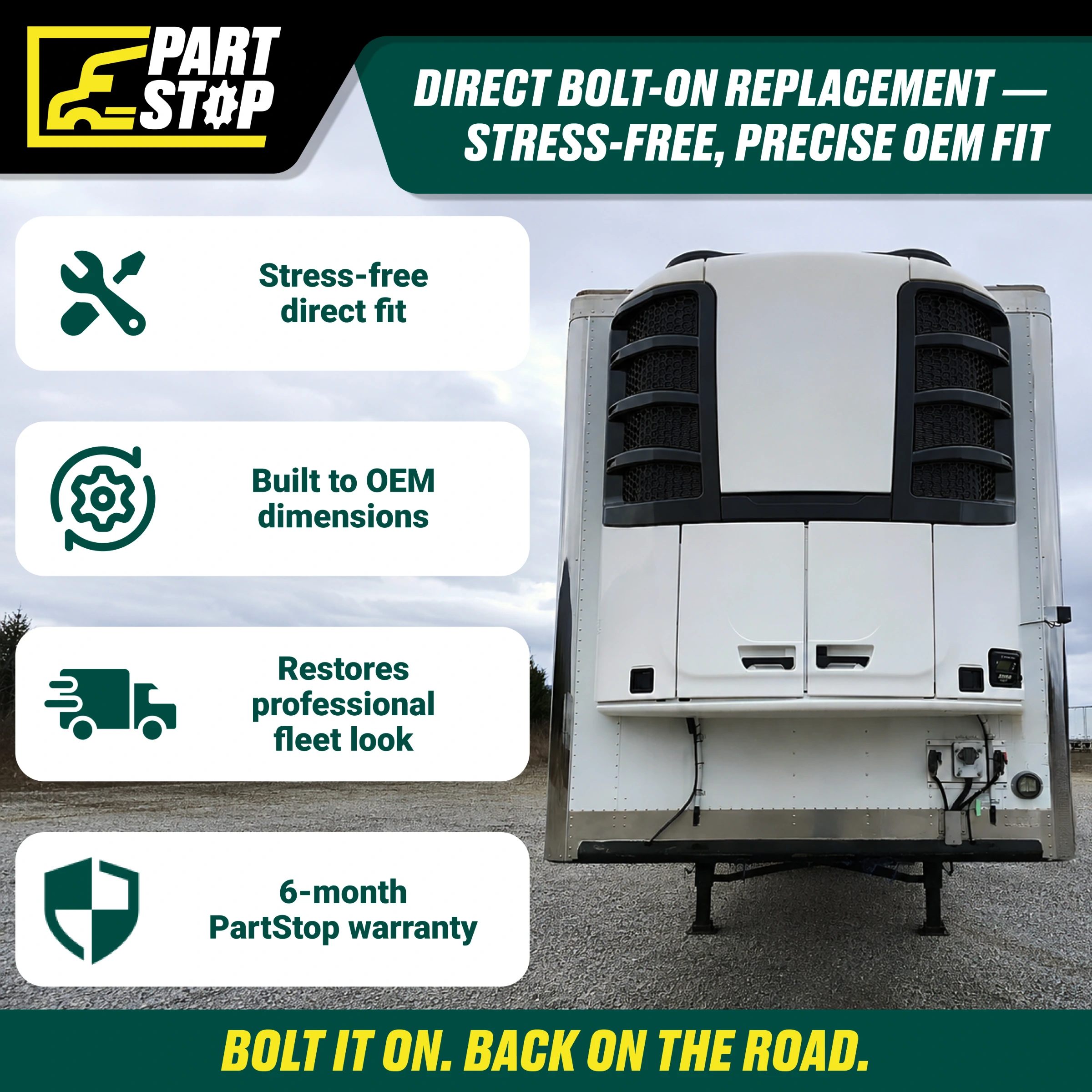 Reefer Roadside Outer Door Panel for Thermo King Precedent C-600 C-600M S-600 S-700 | Replaces 98-9642, 98-9122, 98-9637, 98-9678 — infographic