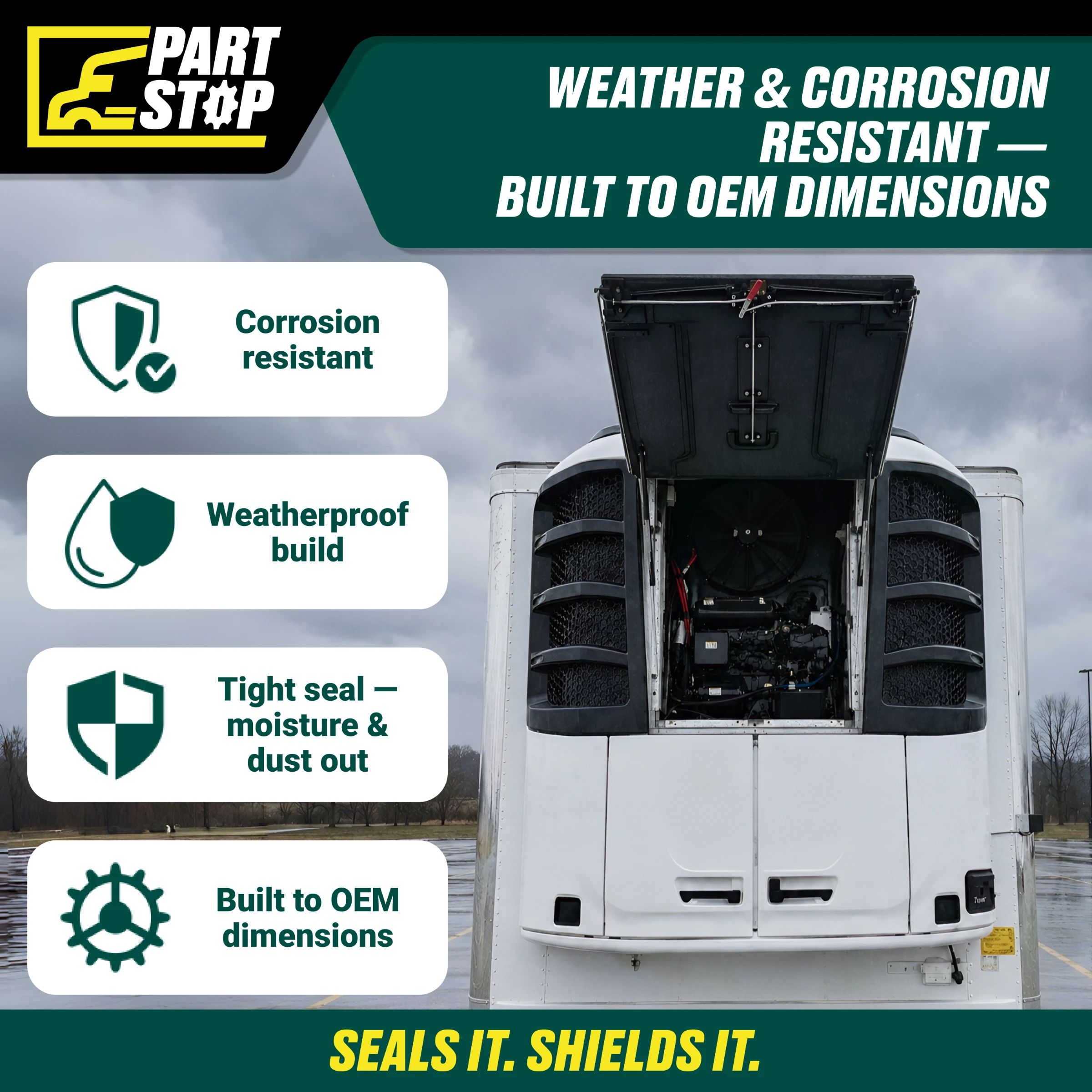 Reefer Top Center Door Panel for Thermo King Precedent S-600 S-700 C-600 C-600M G-700 | Replaces 98-9639, 98-9116 — infographic