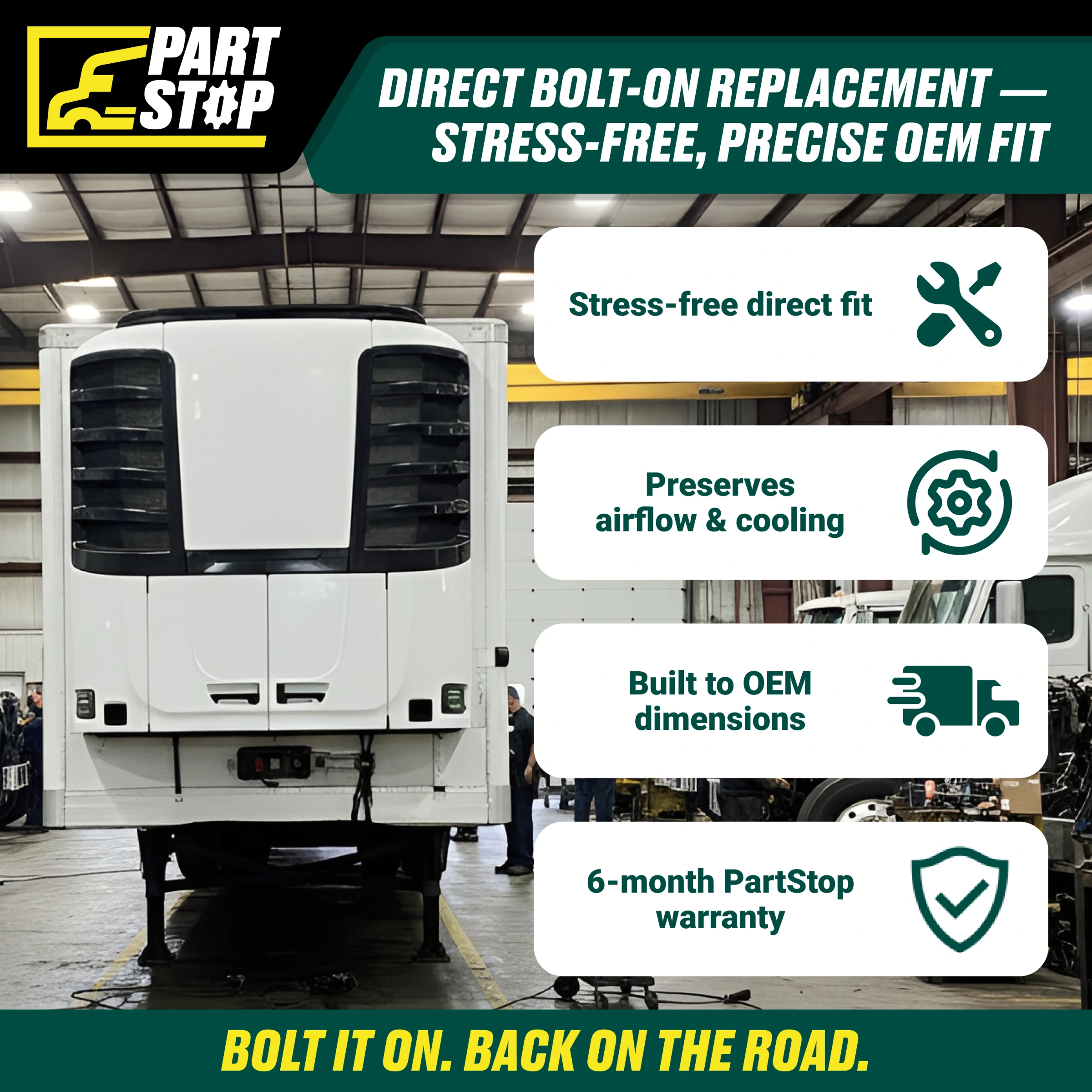 DR-017A Reefer Curbside Black Grille with Mesh - Fits Thermo King Precedent S-600, S-700, C-600 Series - Replaces 98-9118 — infographic