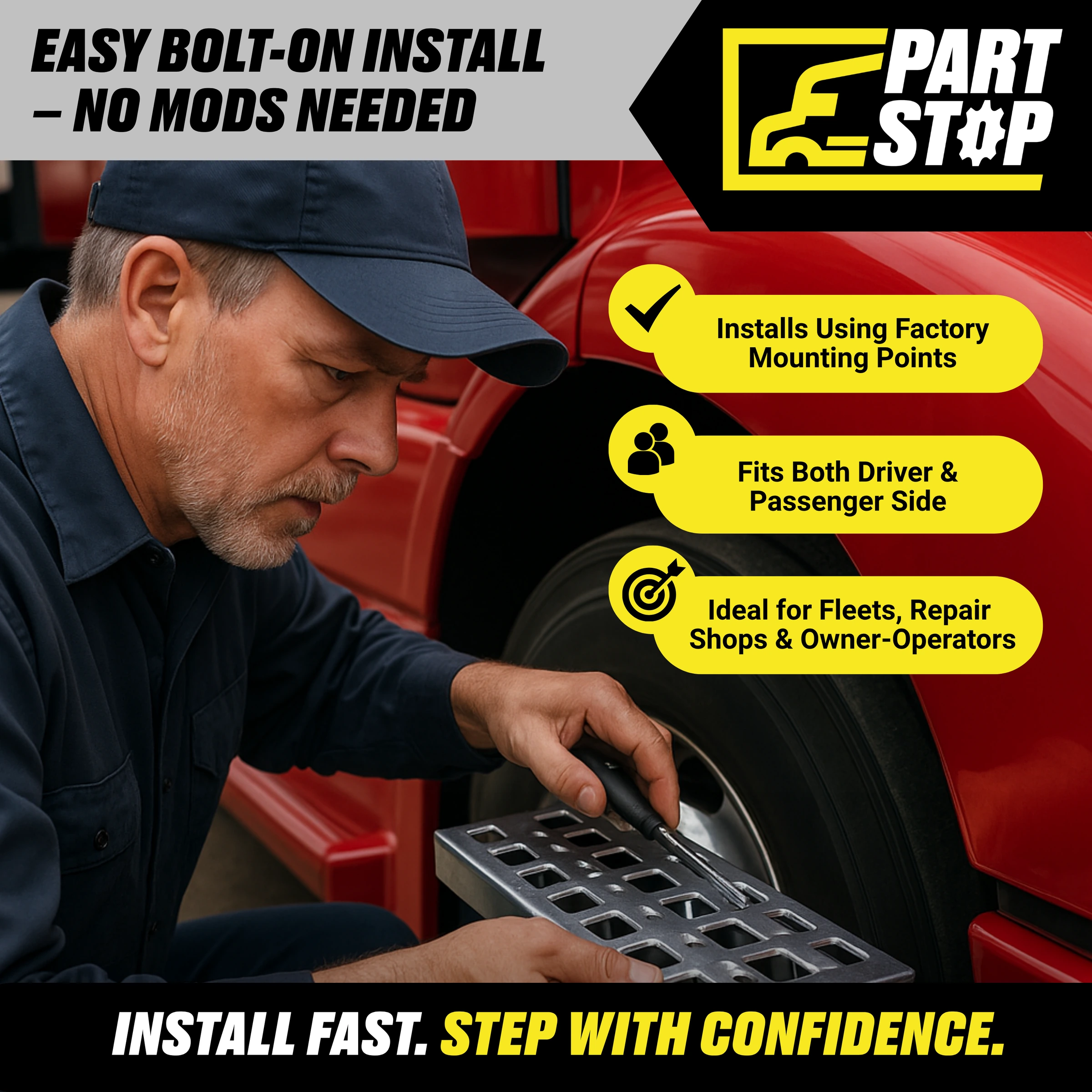 Front Fairing Step Lower Fits Volvo VNL 2018-2024 20489697 — infographic
