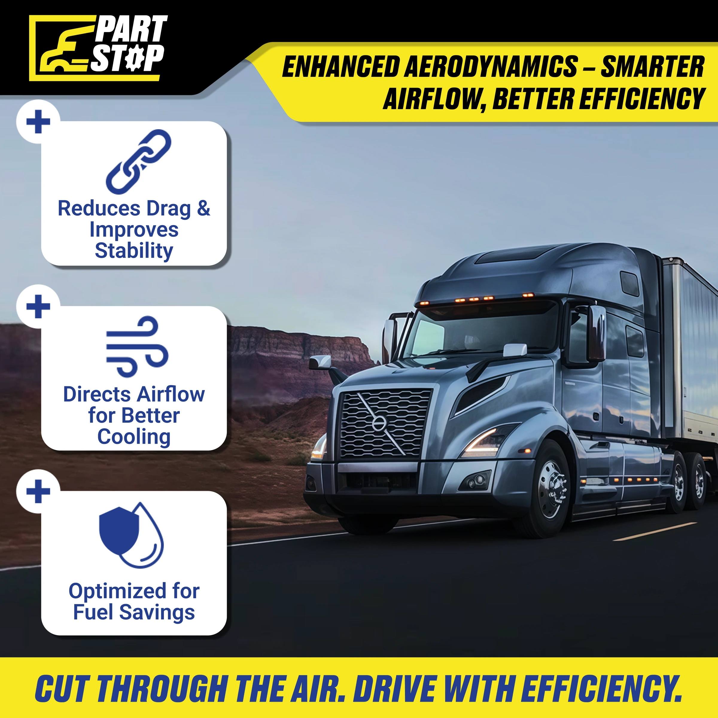 82750265 Center Bumper Air Deflector Fits Volvo VNL 2018-2025 — infographic