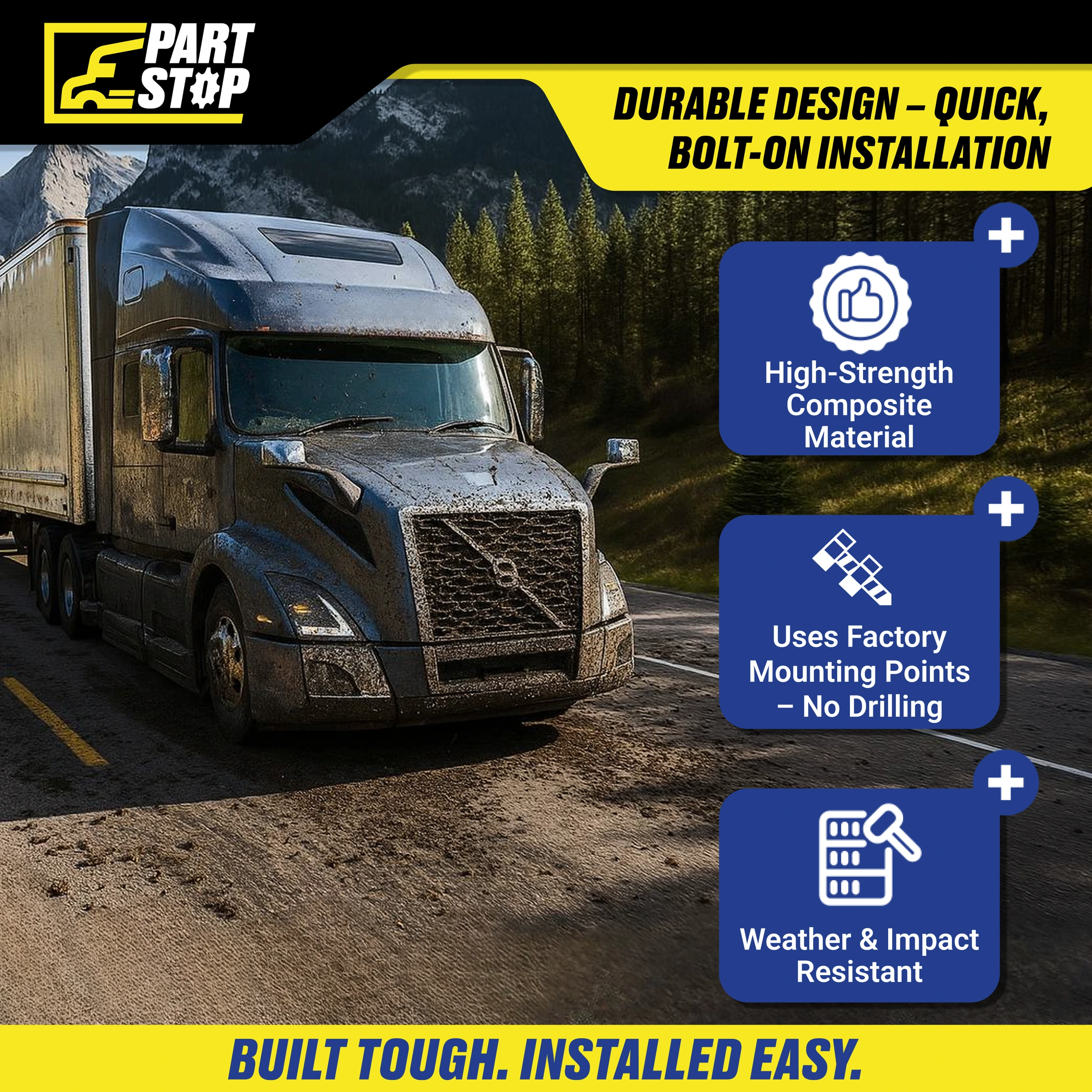 82750265 Center Bumper Air Deflector Fits Volvo VNL 2018-2025 — infographic