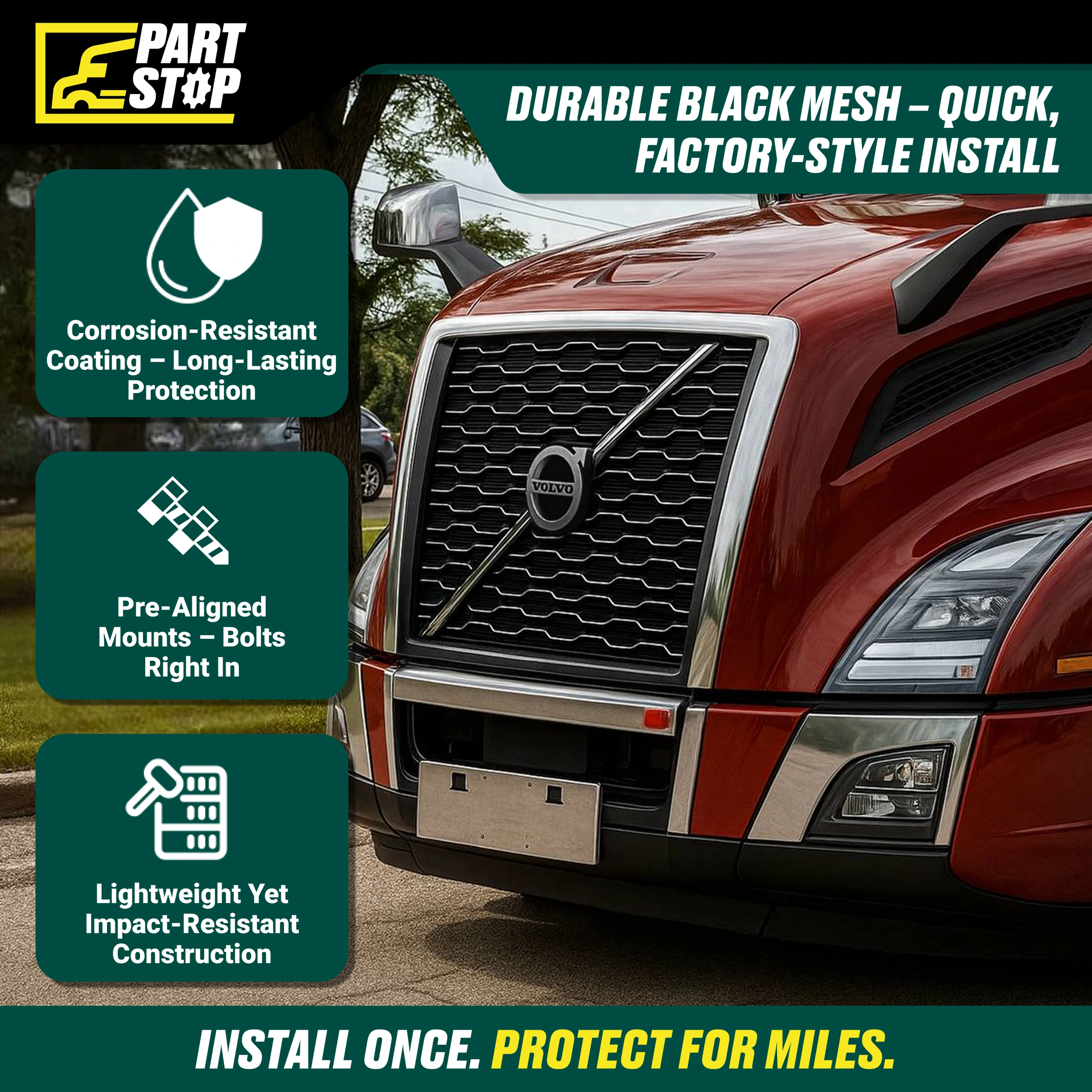 82745720 Bug Screen Mesh Fits Volvo VNL 2018-2024 — infographic