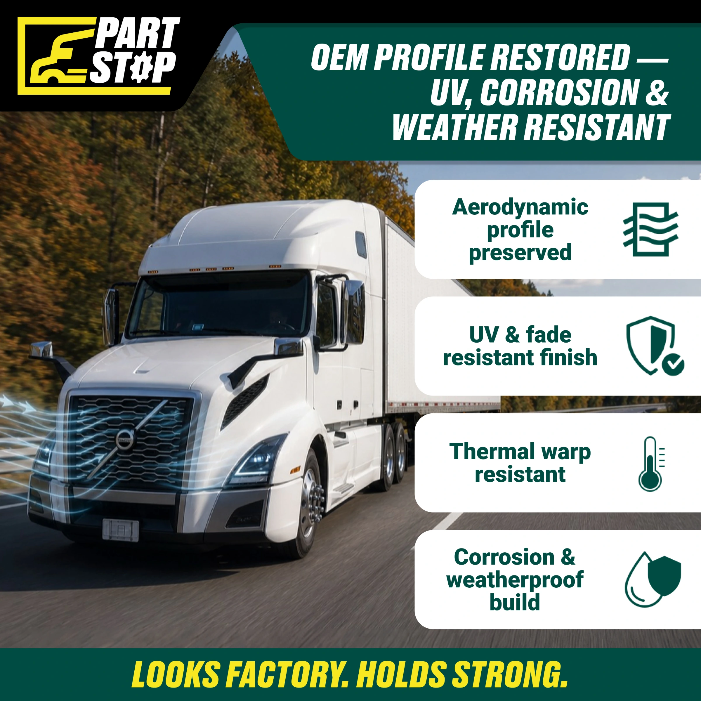 Volvo VNL Chrome Logo Strip 2018+ Radiator Grill Emblem — infographic 2