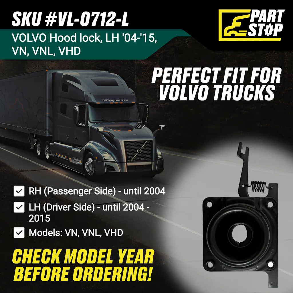 20565618 Left Hood Latch Assembly 20565619 Fits Volvo VN VNL VHD LH — infographic