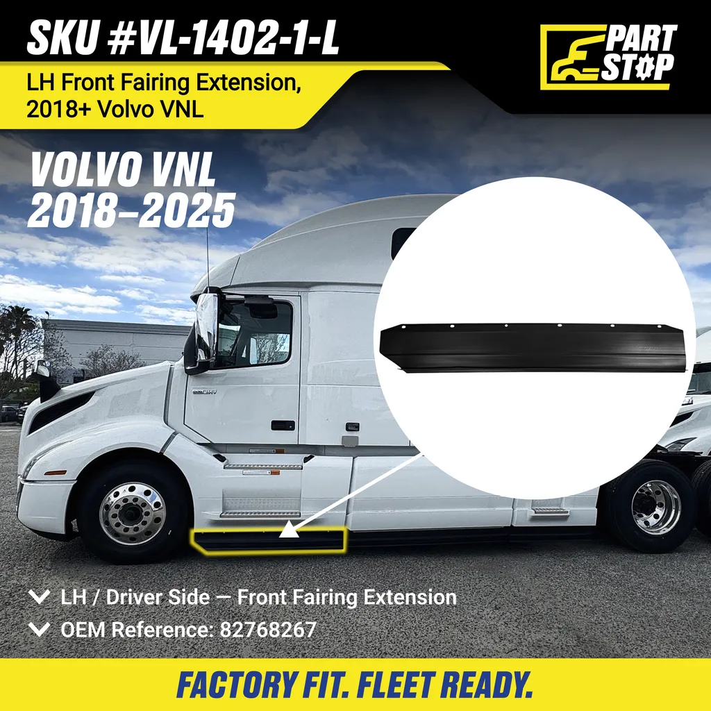 82768267  LH Front Fairing Extension Replacement Fits Volvo VNL 2018-2023 — infographic