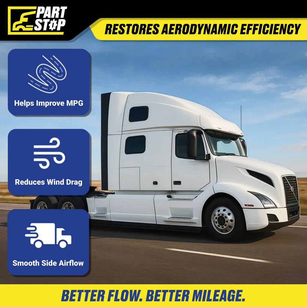 82768267  LH Front Fairing Extension Replacement Fits Volvo VNL 2018-2023 — infographic