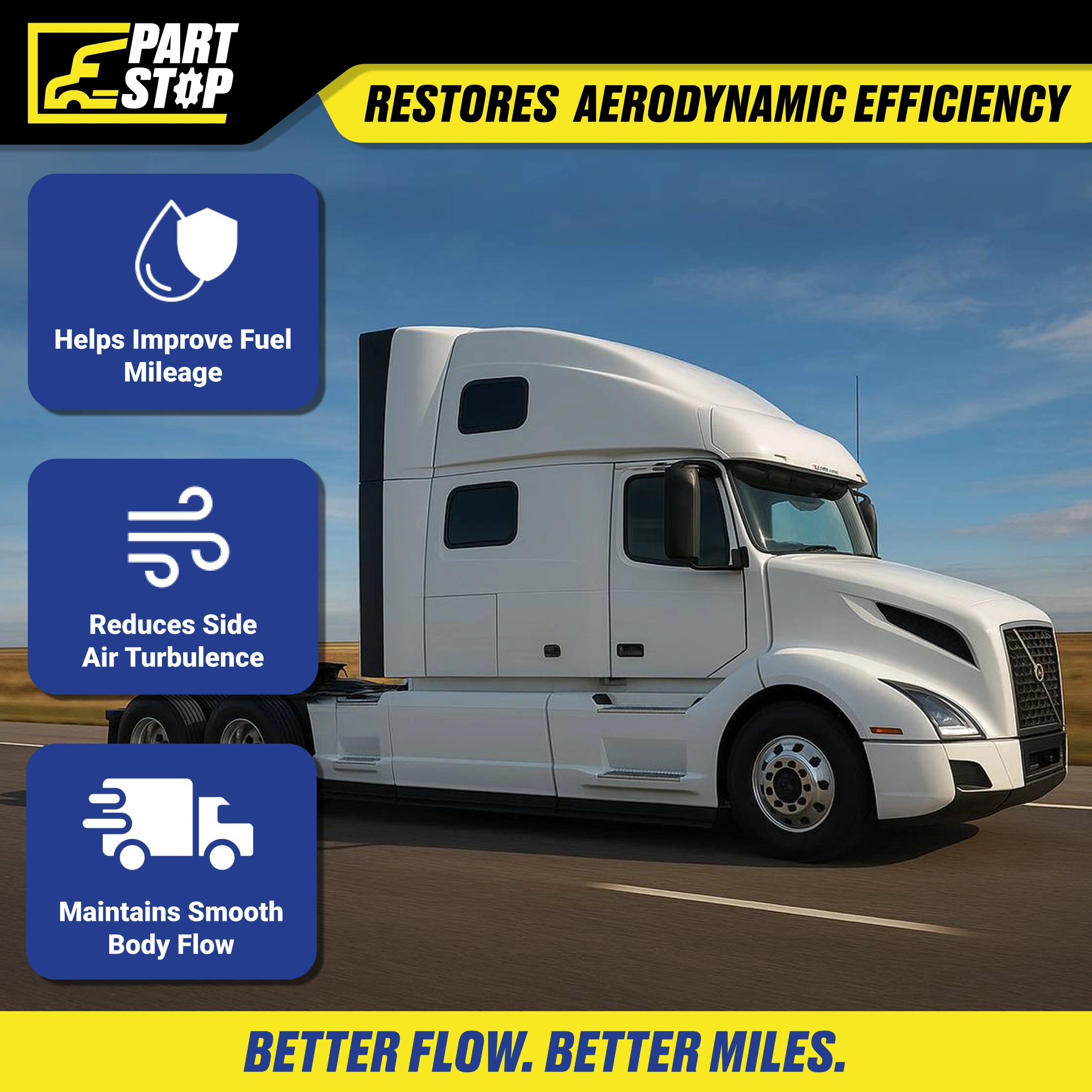 84722023  LH Center Fairing Extension Fits Volvo Center Fairing Extension — infographic