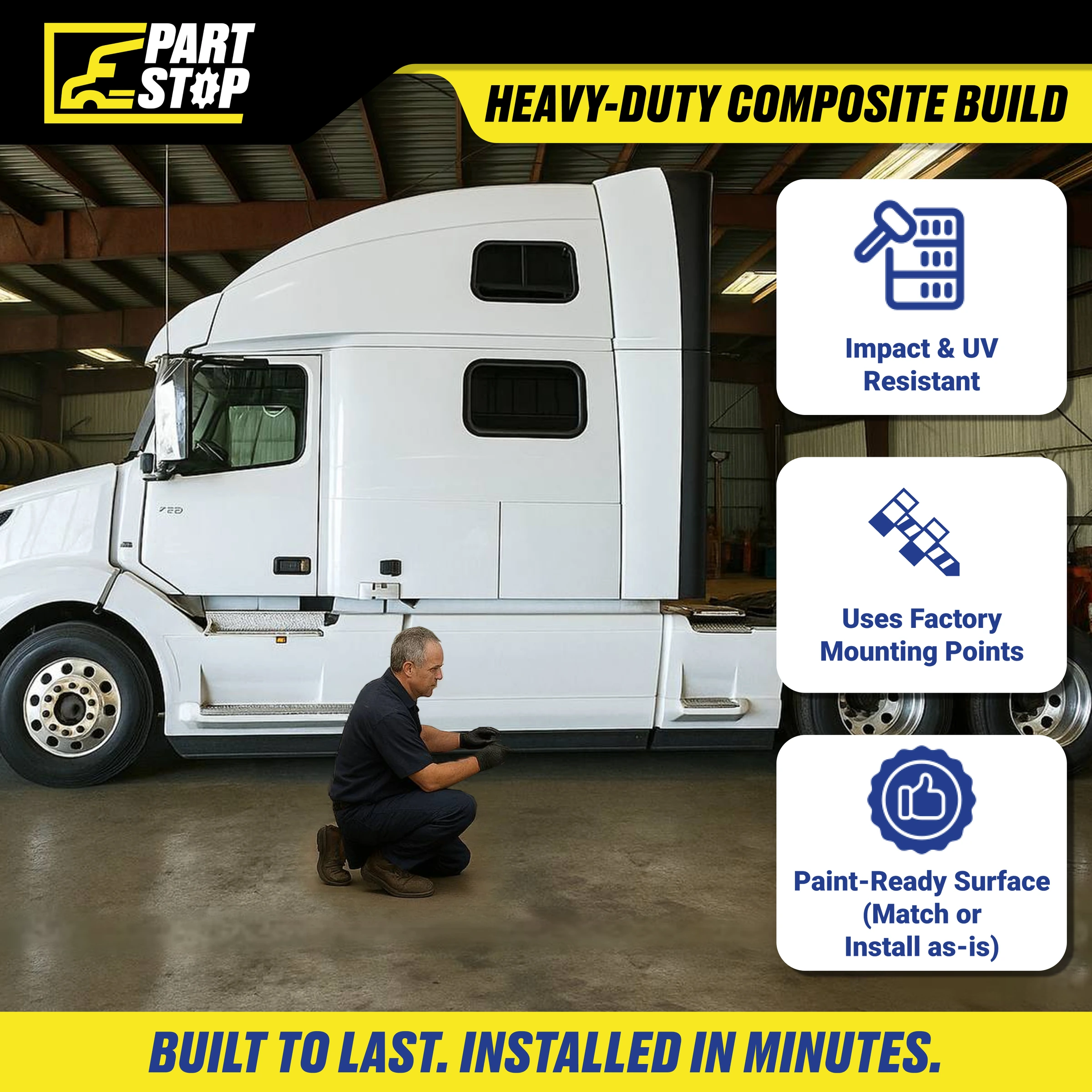 84722023  LH Center Fairing Extension Fits Volvo Center Fairing Extension — infographic