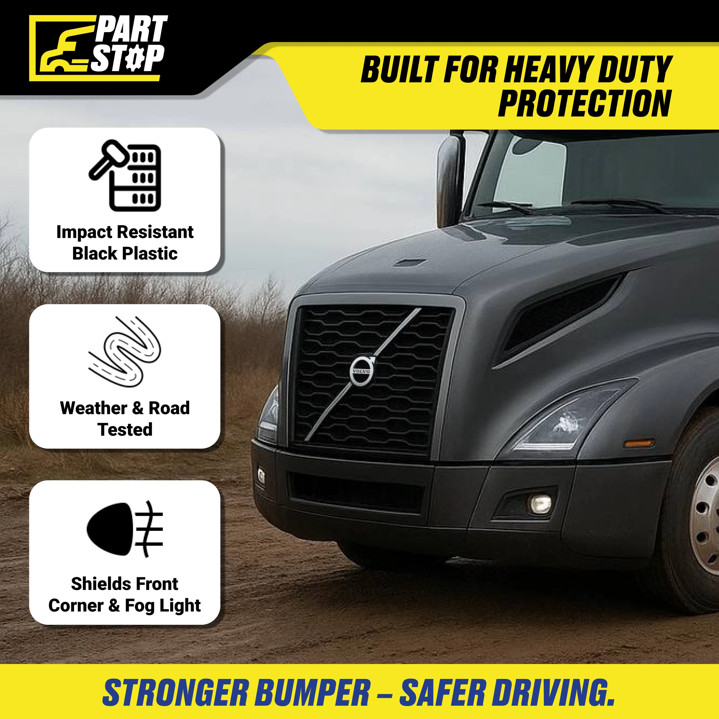 82750070 RH Corner Bumper Fog Light Fits Volvo VNL 670 780 2018-2024 — infographic