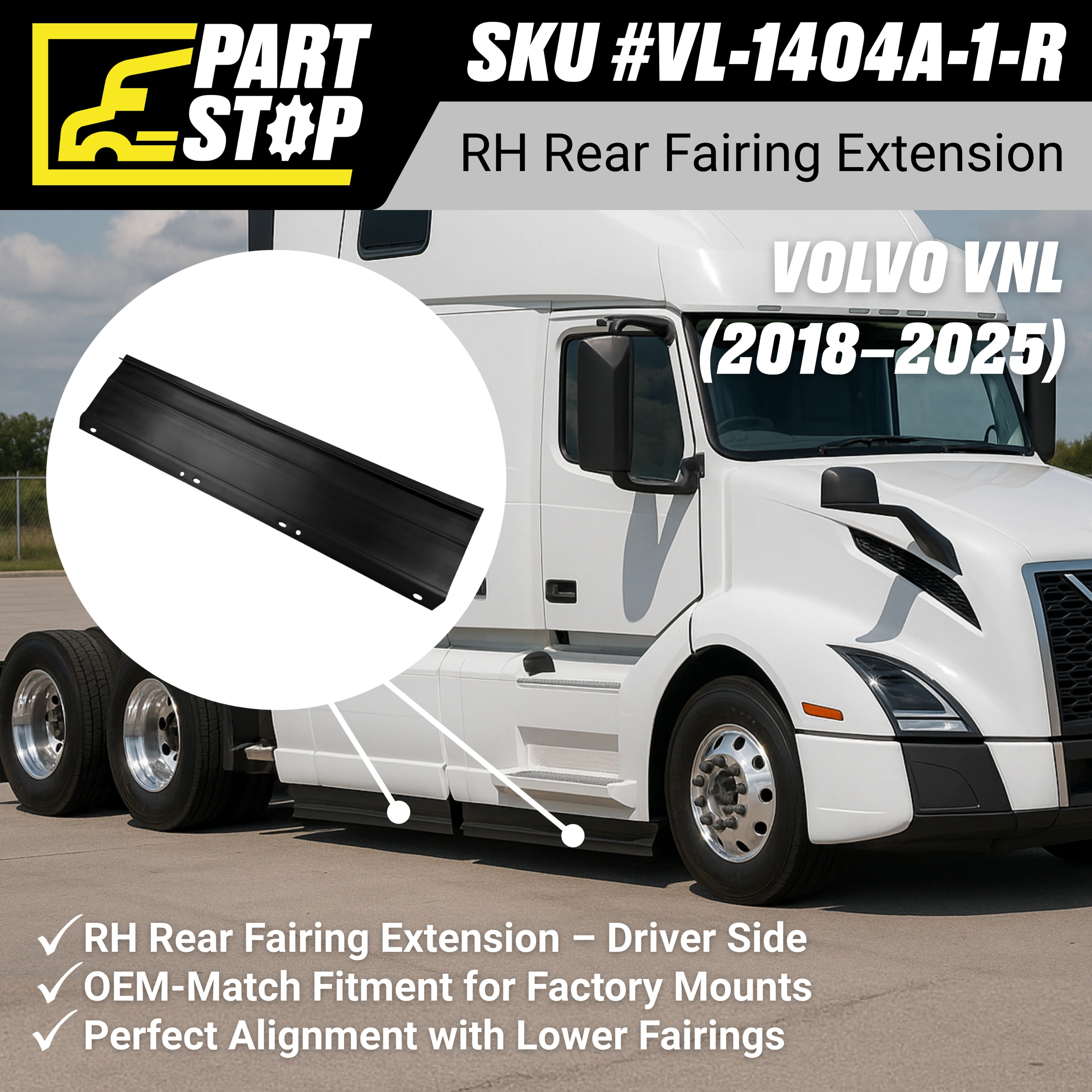 Volvo VNL Fairing Set — LEFT + RIGHT (Complete) KIT — infographic 15