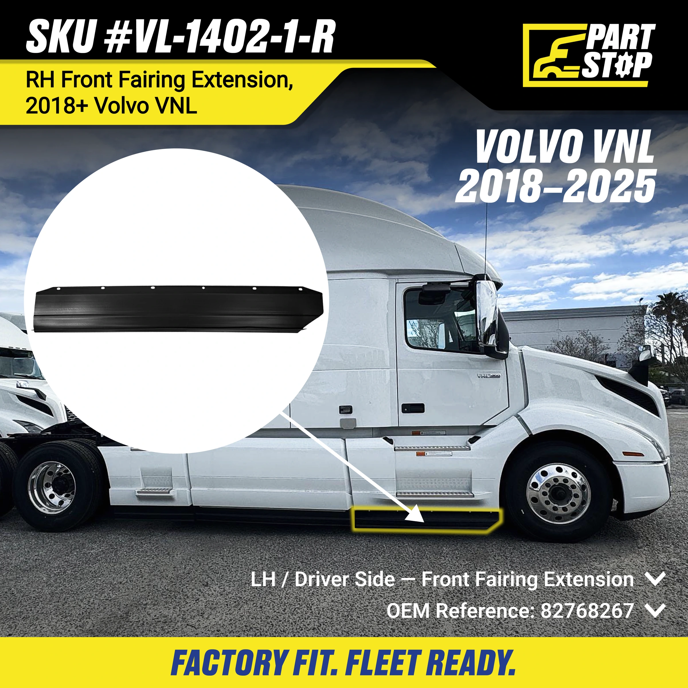 Volvo VNL Fairing Set — LEFT + RIGHT (Complete) KIT — infographic 9
