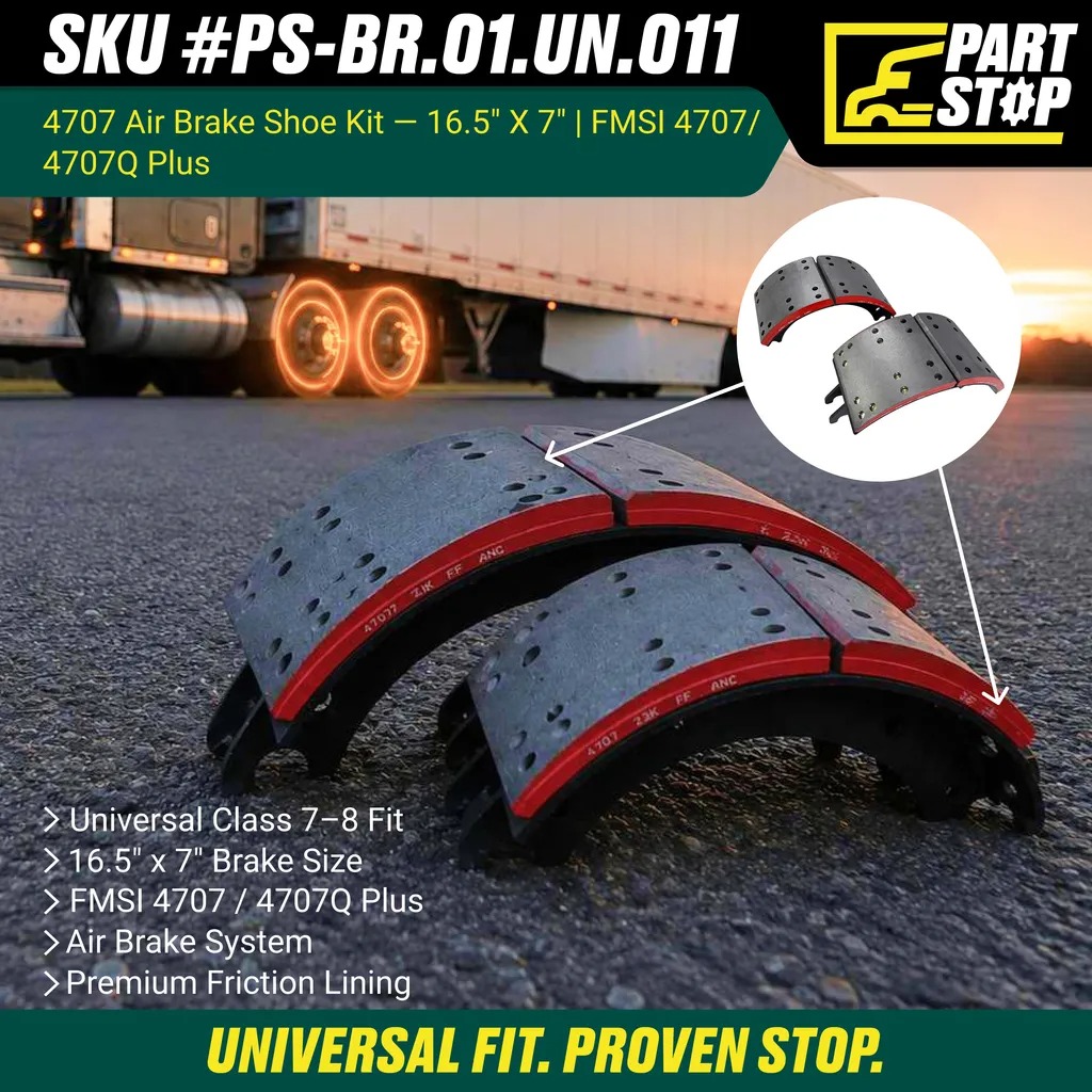 4707 Air Brake Shoe Kit for Heavy Duty Trucks Drum Brake Shoe Kit 4707Q GG4707QG — infographic