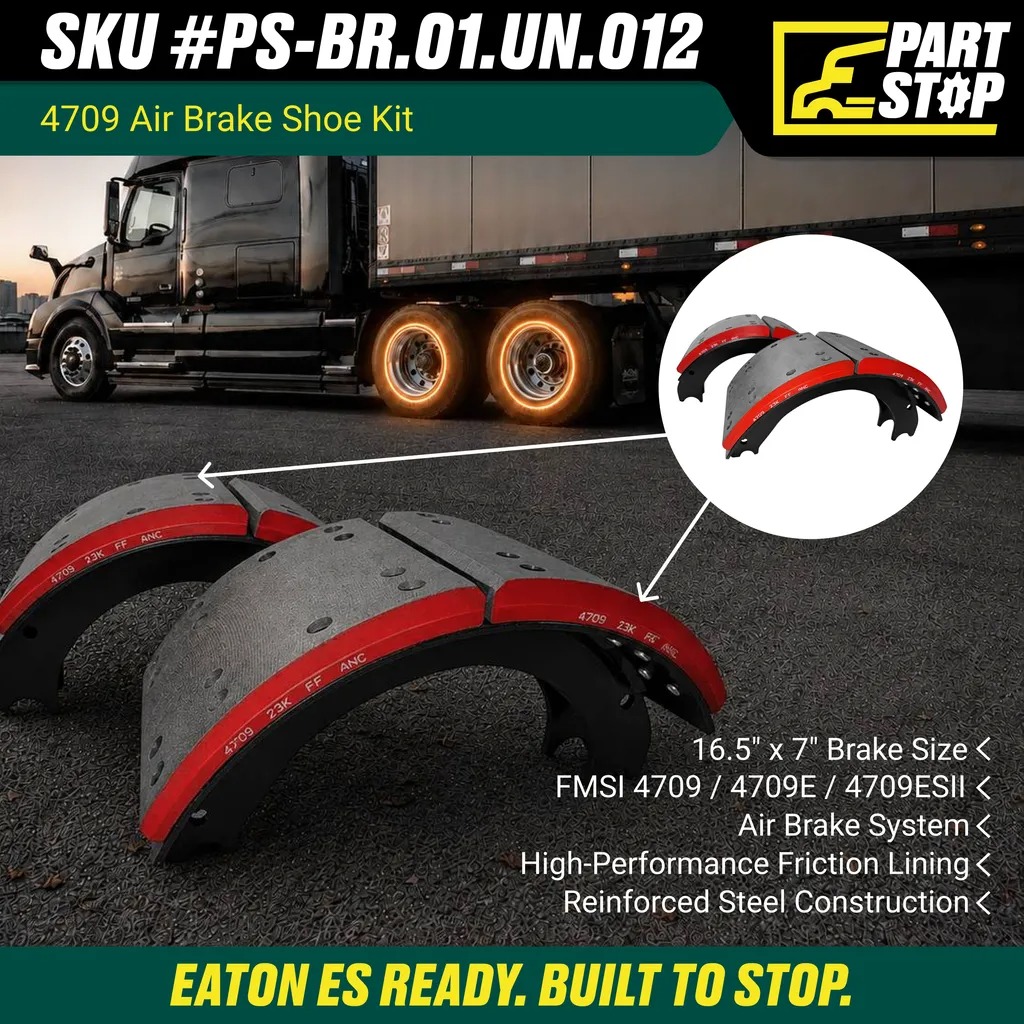 4709 Brake Shoe 4709 16.5x7 for Heavy Duty Trucks  4709E 4709E2 — infographic