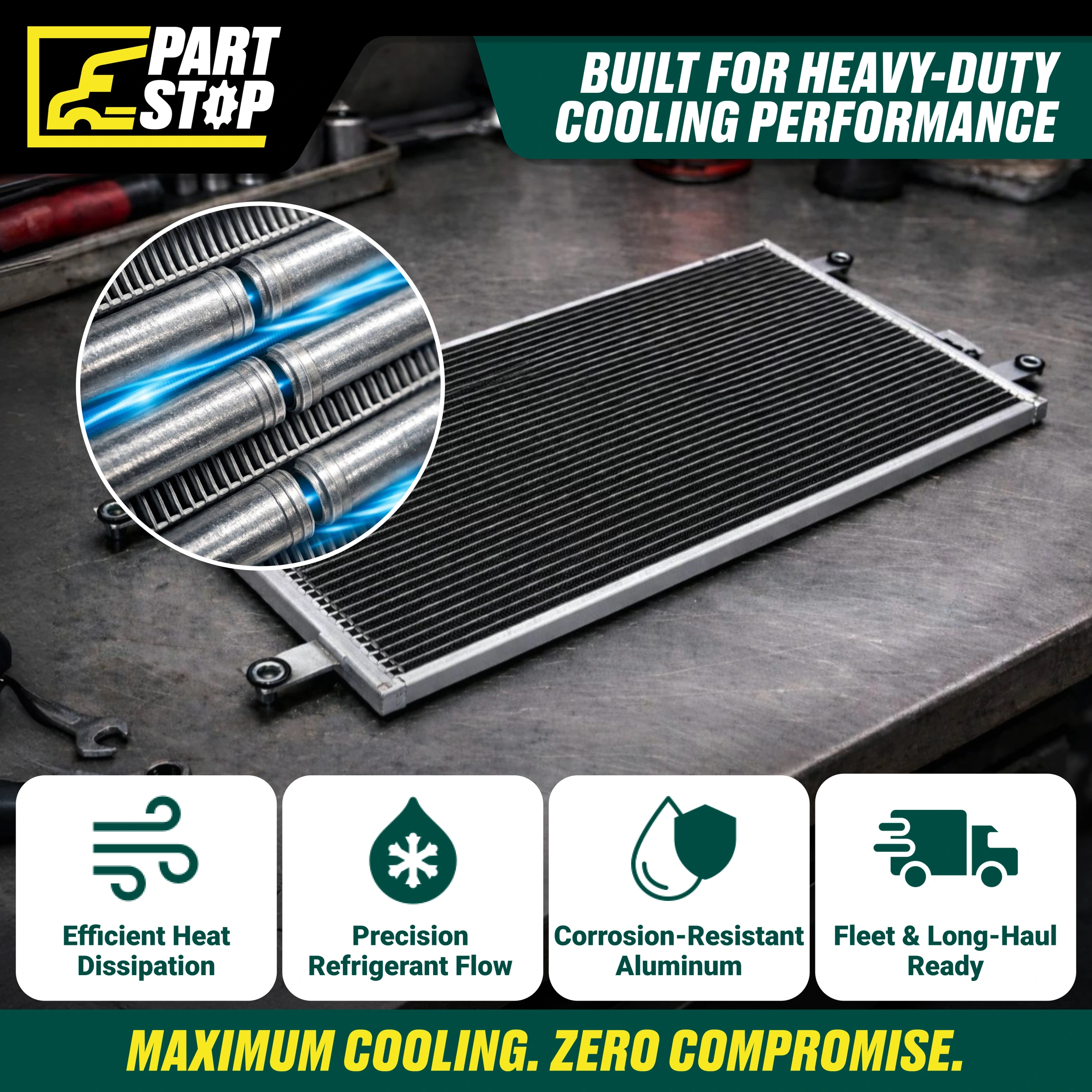 A/C Condenser Fits Freightliner Cascadia 2018-2023 A22-72869-000 — infographic